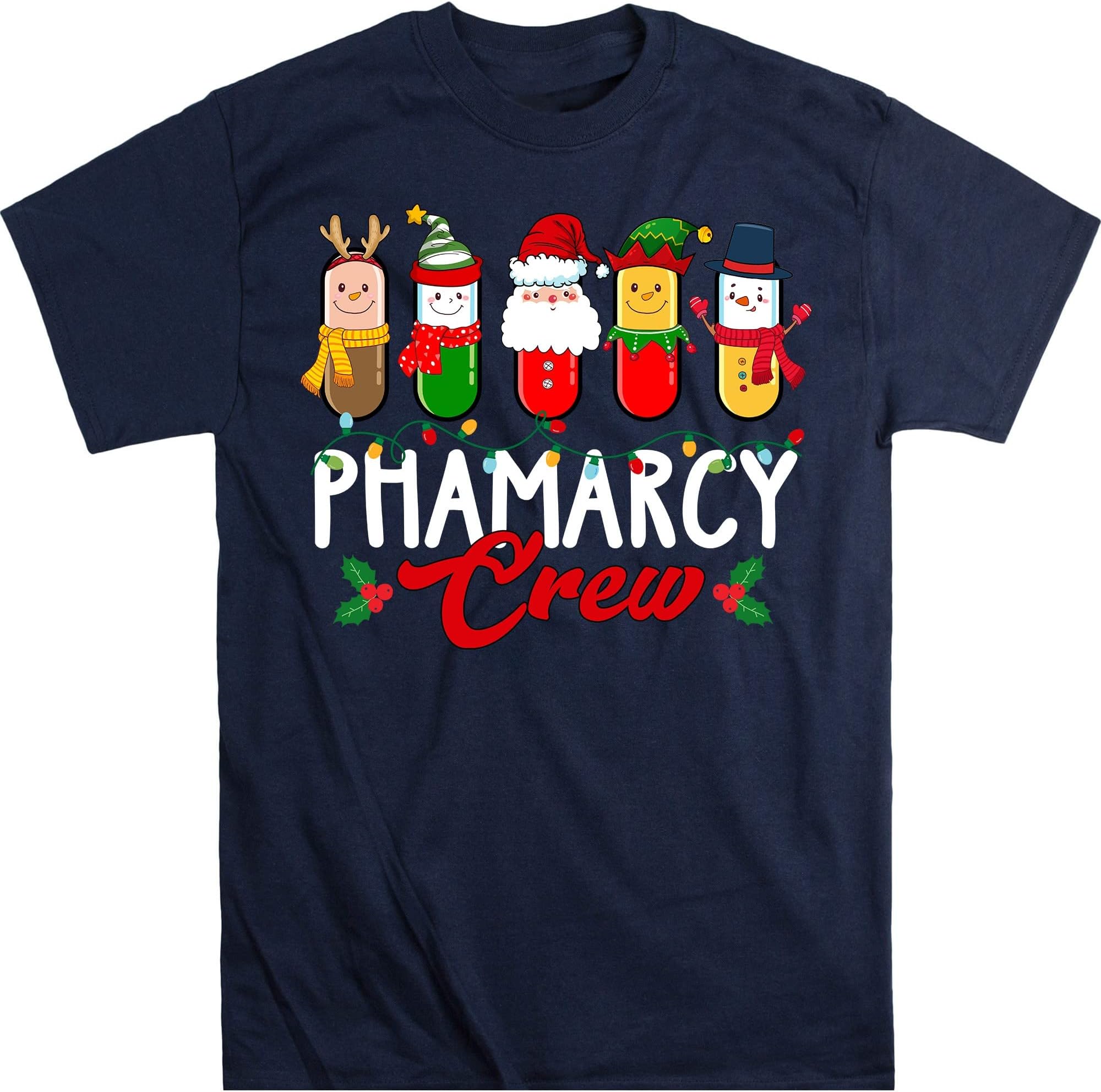 Pharmacy Crew Shirt, Pharmacist Shirt, Pharmacy Technician, Christmas Shirt, Pharmacist, Xmas Shirt for Pharmacists – Navy/Small
