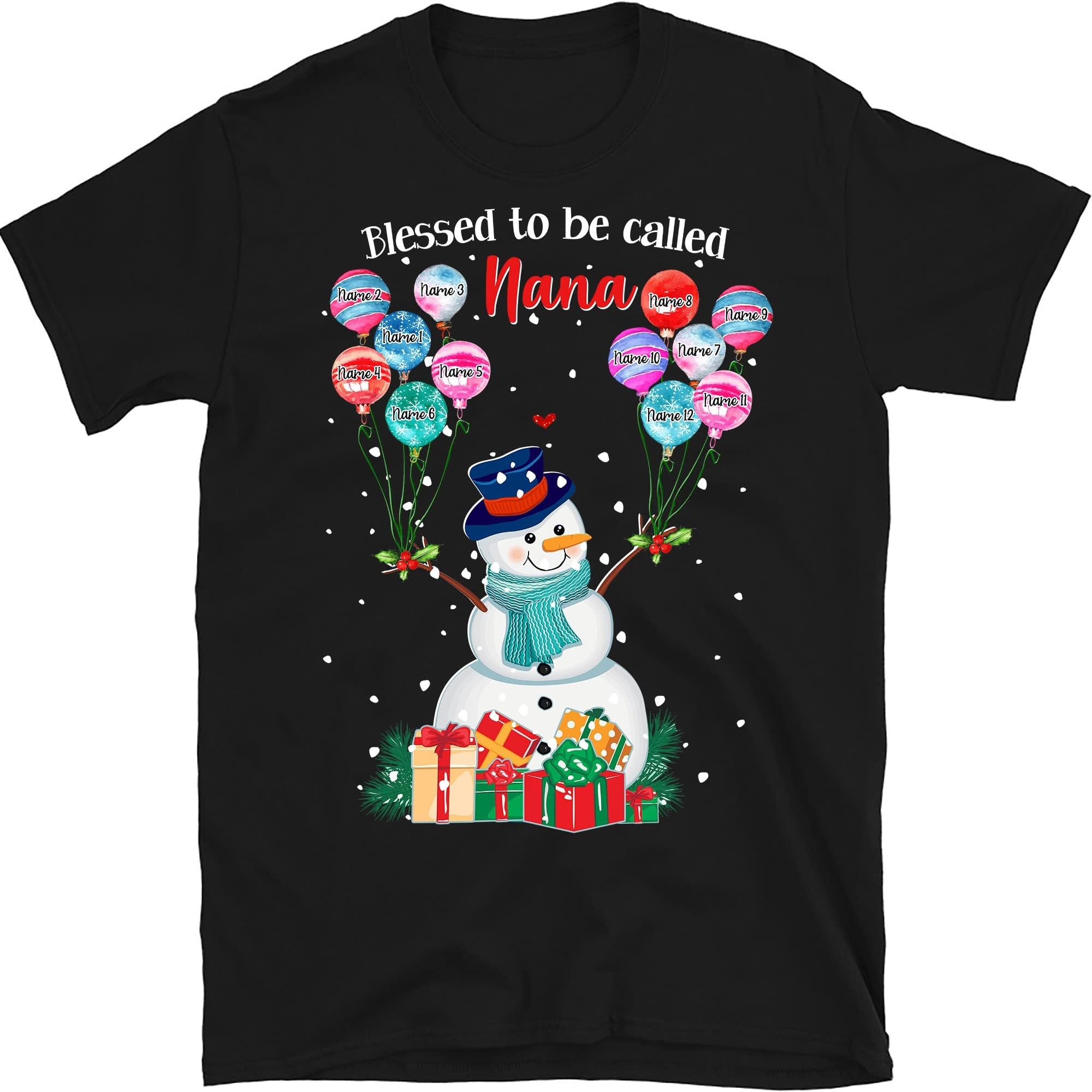 Personalized Grandma Christmas Shirt, Custom Nana Christmas Shirt, for Grandpa, Mom, Dad, Grandma Shirt with Grandkids Names Multicolored
