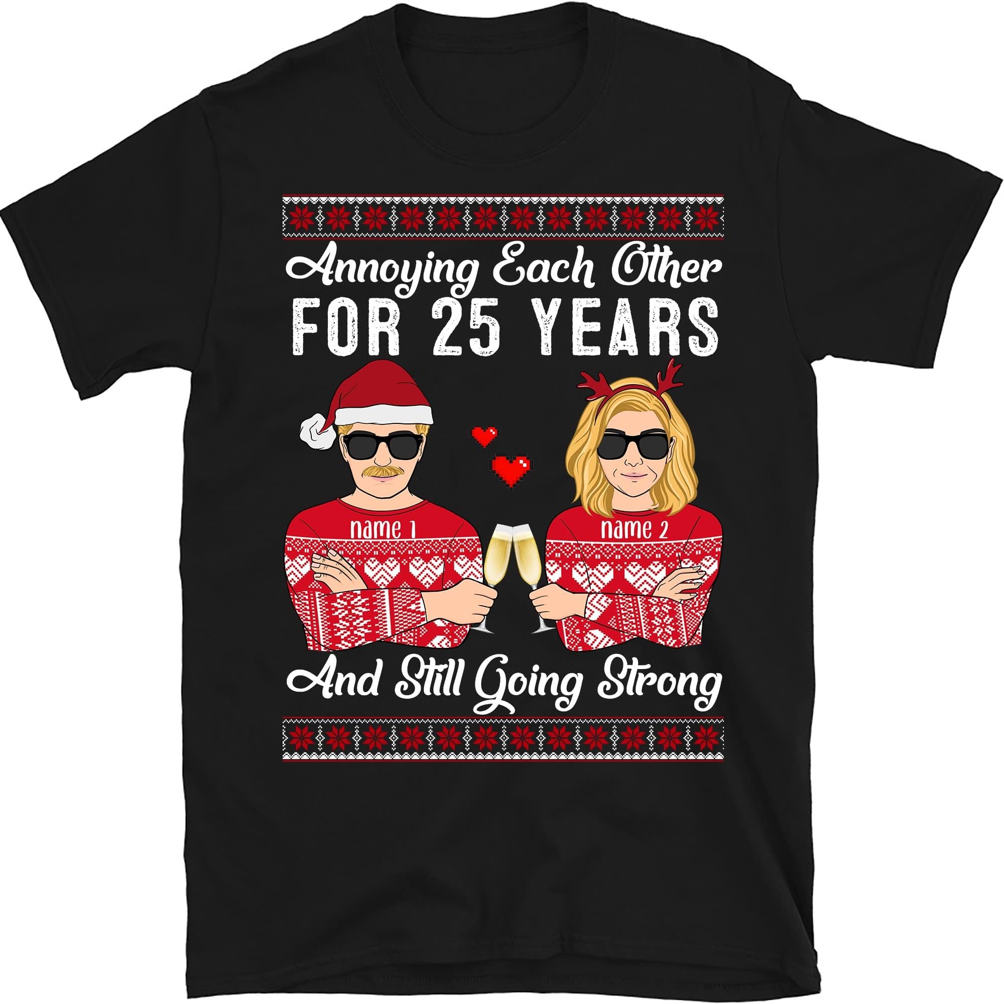 Personalized Christmas Couple Gift Annoying Each Other for Years and Still Going Strong, Husband and Wife Customized – Black/Medium