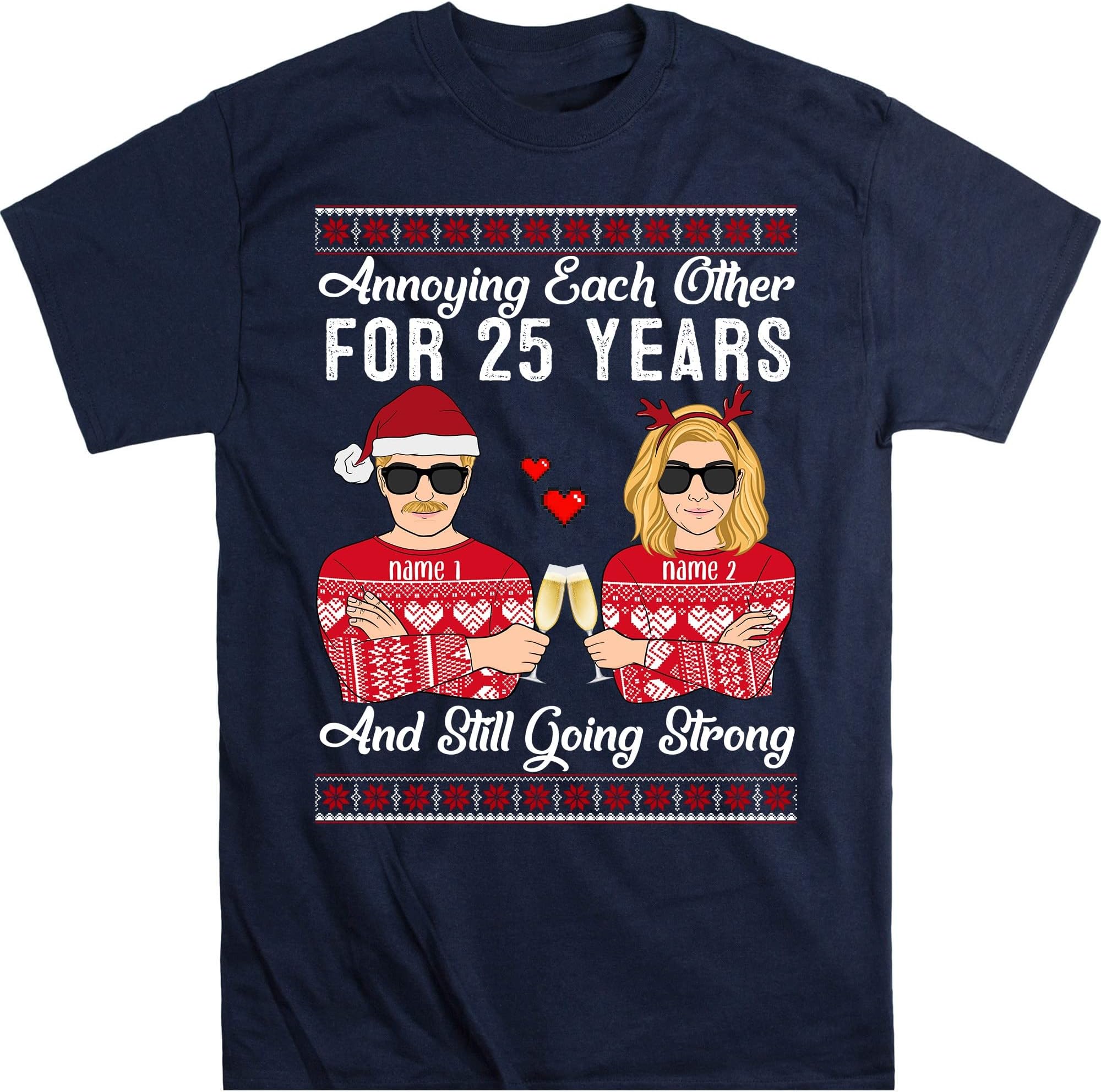 Personalized Christmas Couple Gift Annoying Each Other for Years and Still Going Strong, Husband and Wife Customized – Navy/XX-Large