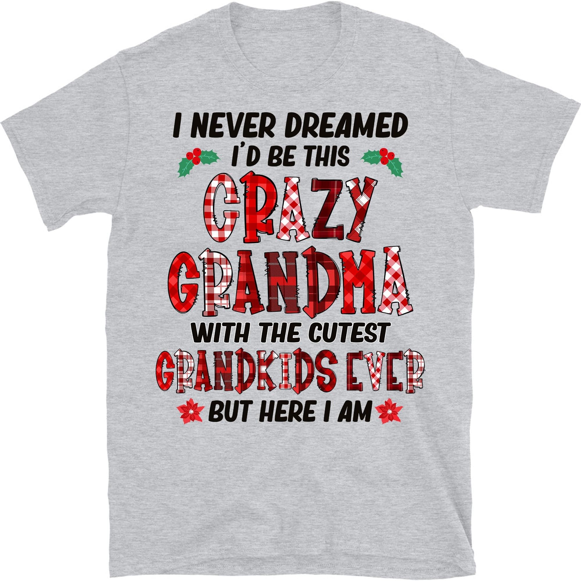 I Never Dreamed I'd Be This Crazy Grandma T-Shirt, for Nana Mimi Gigi – Sport Grey/Large