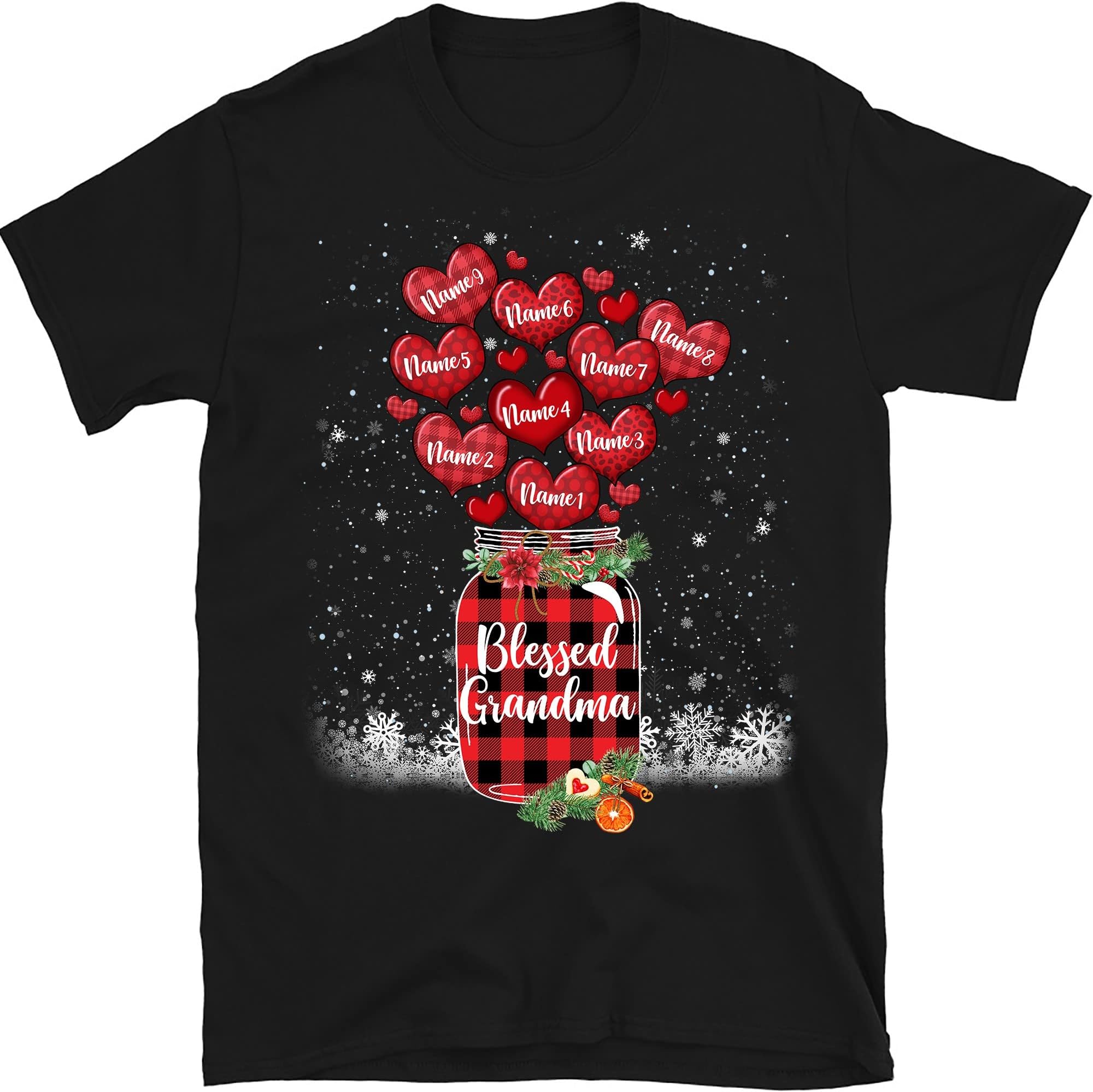 Personalized Grandma Christmas Shirt, Custom Nana Christmas Shirt, for Grandpa, Mom, Dad, Merry Christmas, Grandma Shirt with Grandkids Names Multicolored