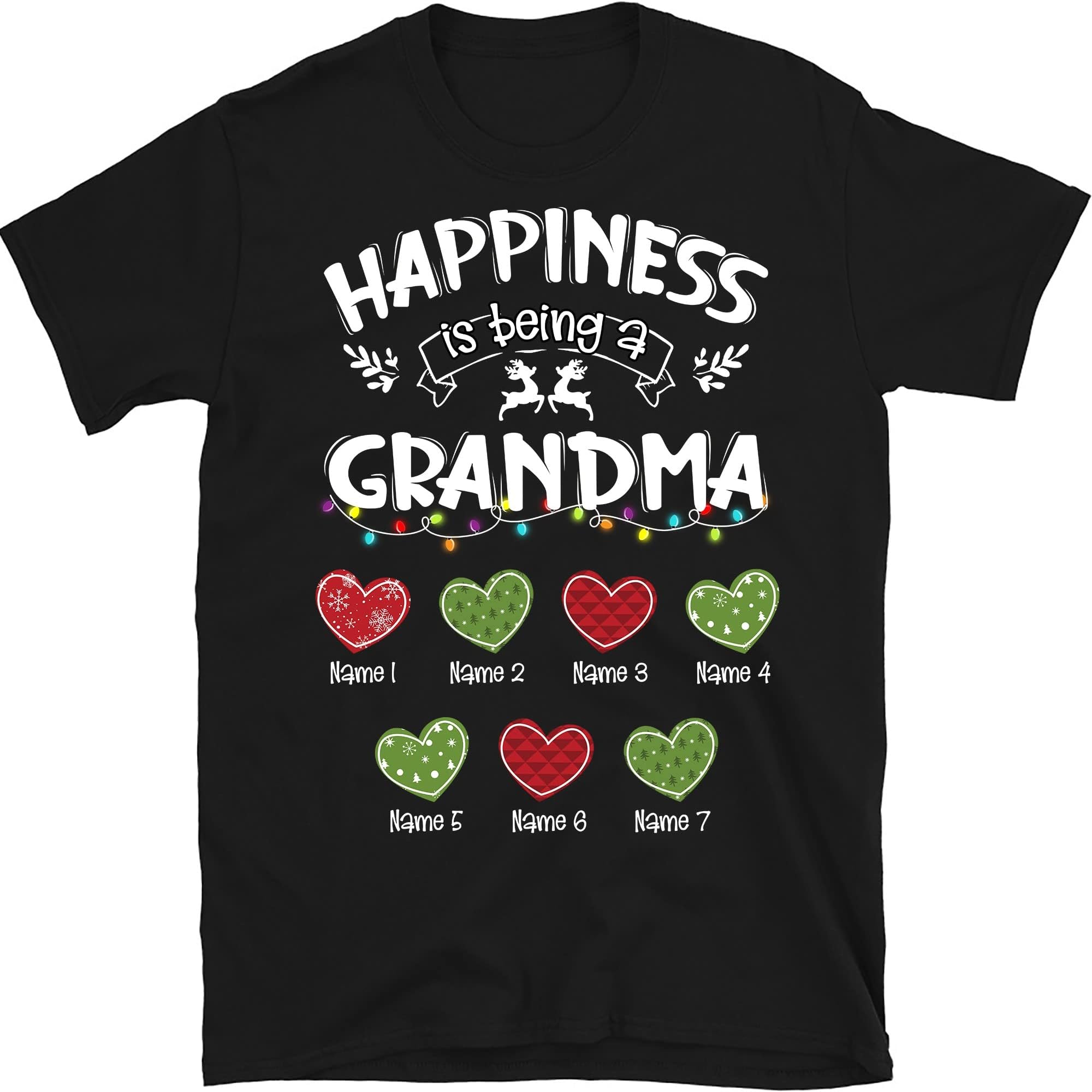 Personalized Grandma Christmas Shirt, Custom Nana Christmas Shirt, for Grandpa, Mom, Dad, Happiness is Being a Grandma Multicolored