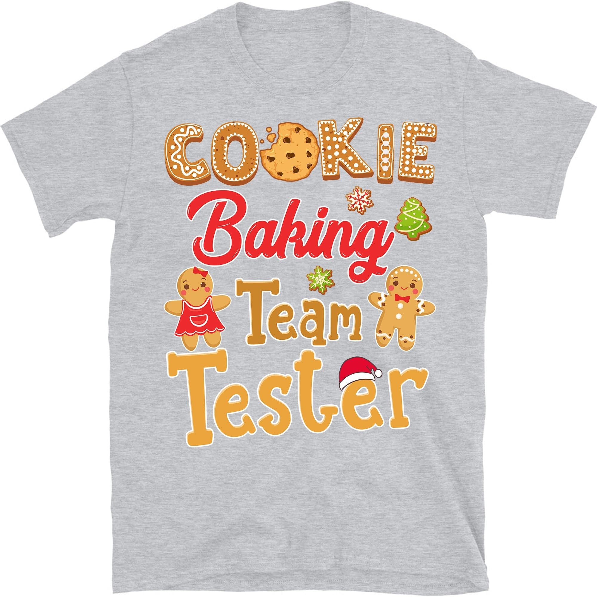 Cookie Baking Team Tester Gingerbread Christmas T-Shirt – Sport Grey/3X-Large
