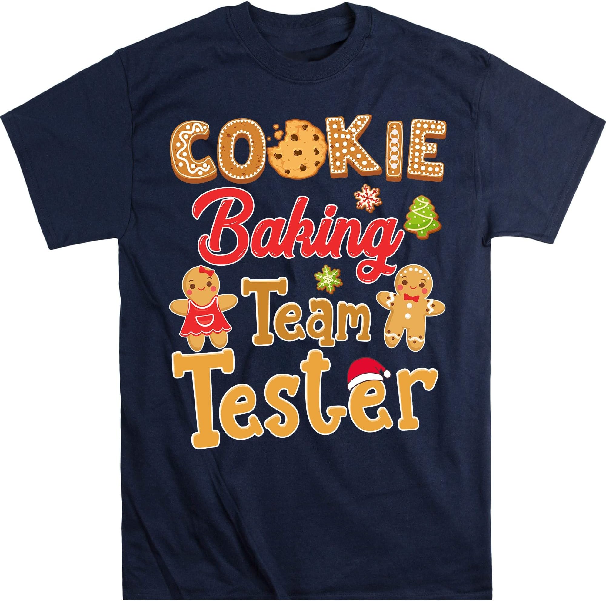 Cookie Baking Team Tester Gingerbread Christmas T-Shirt – Navy/4X-Large