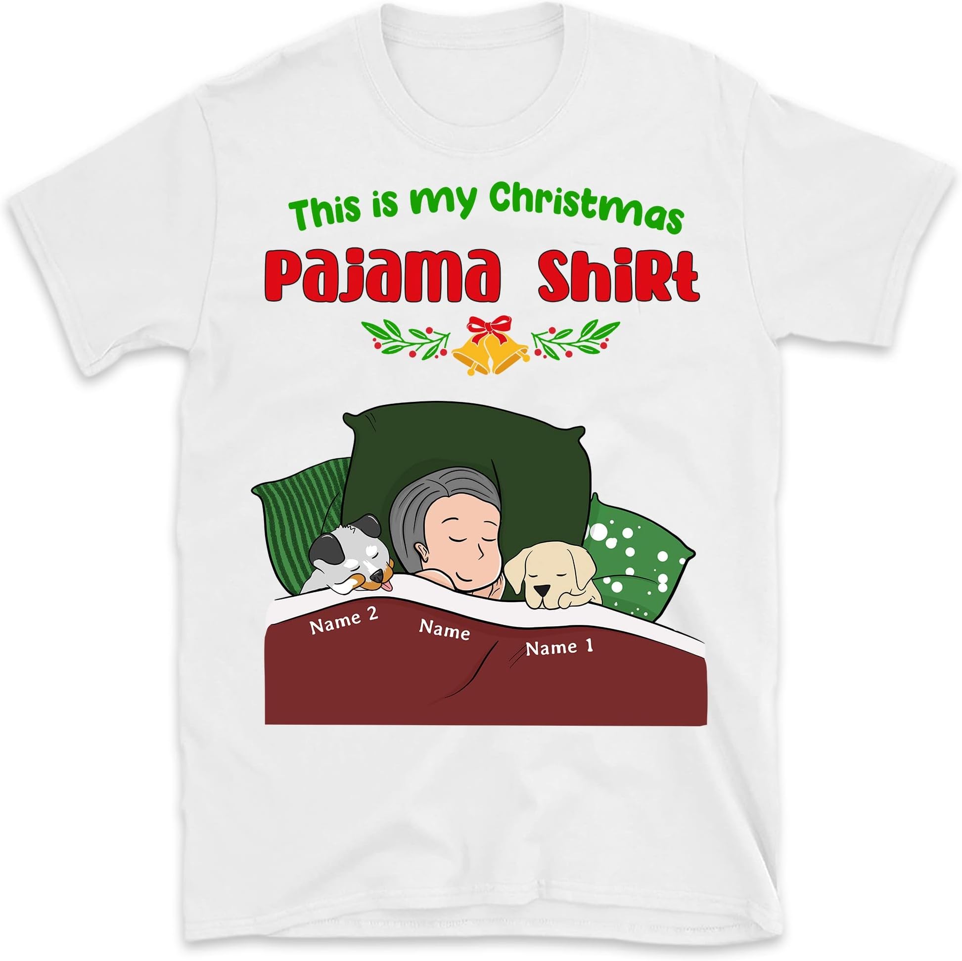 Personalized Christmas Dog Sleepshirt, Dog Mom Dog Dad Just A Girl Who Loves Dog, Custom Funny Dog Lovers Shirt, This is My Christmas Shirts, Funny Christmas Tee
