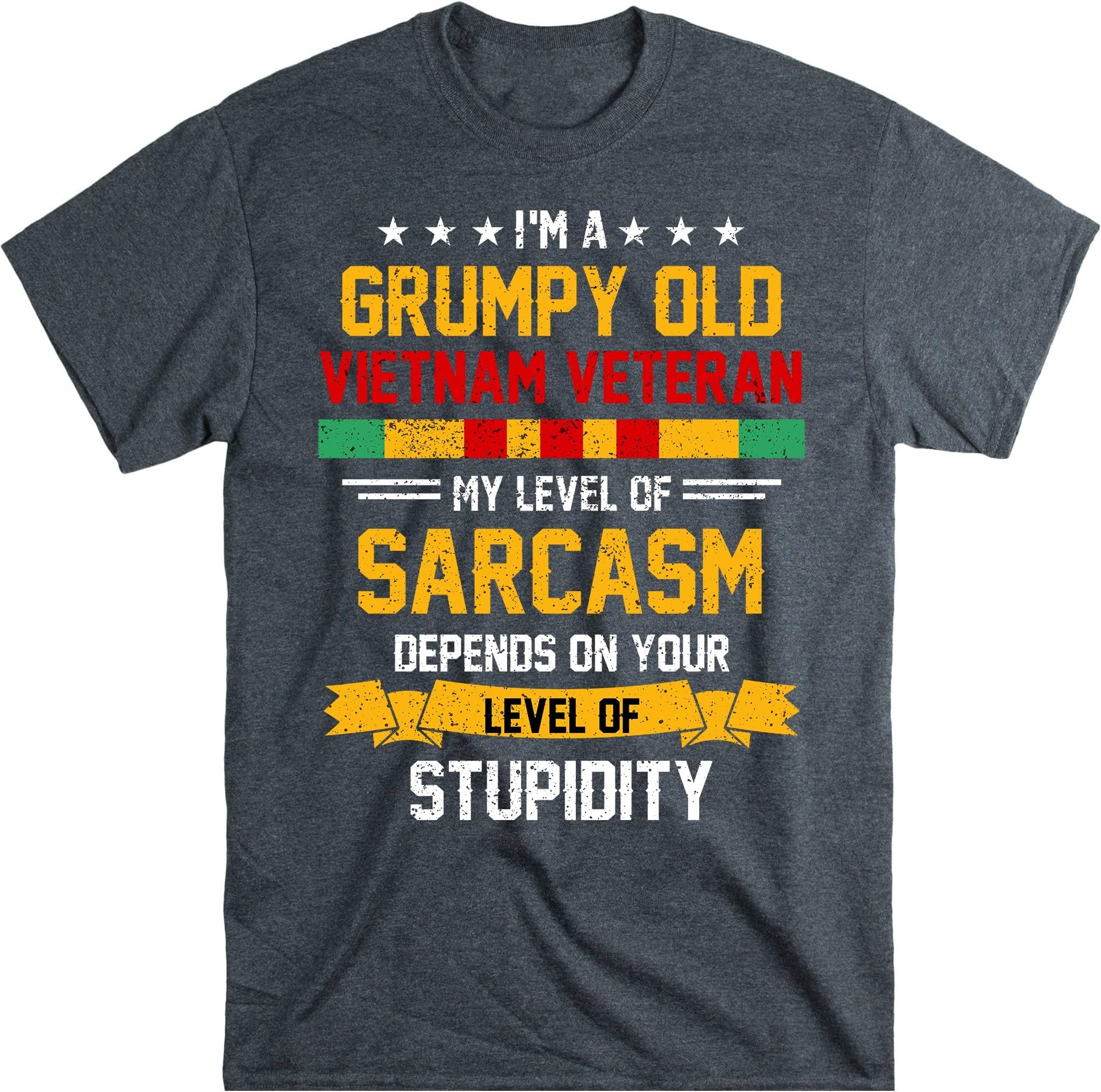 I'm a Grumpy Old Vietnam Veteran T Shirt, Veteran Day T-Shirt – Dark Heather/Medium