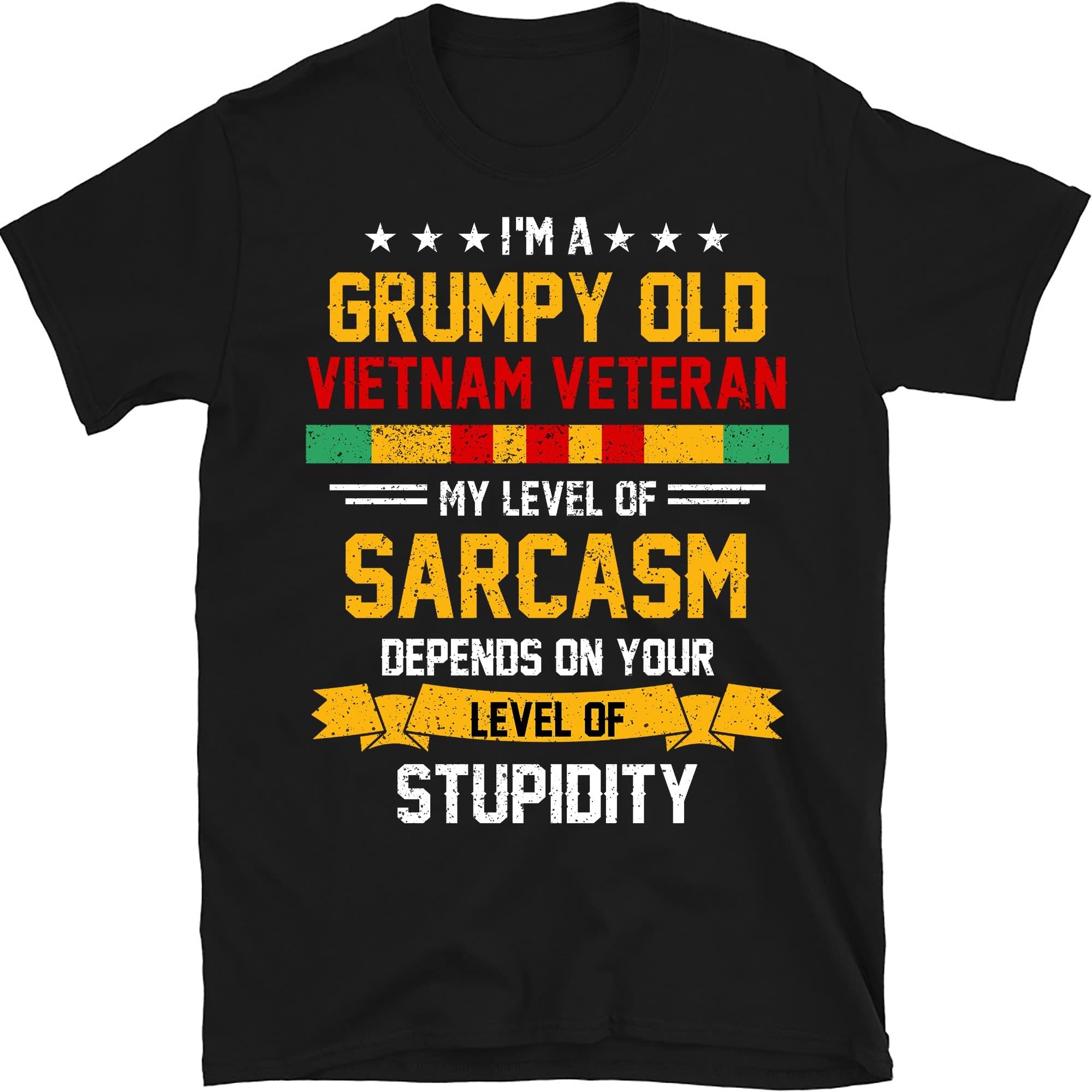 I'm a Grumpy Old Vietnam Veteran T Shirt, Veteran Day T-Shirt – Black/X-Large