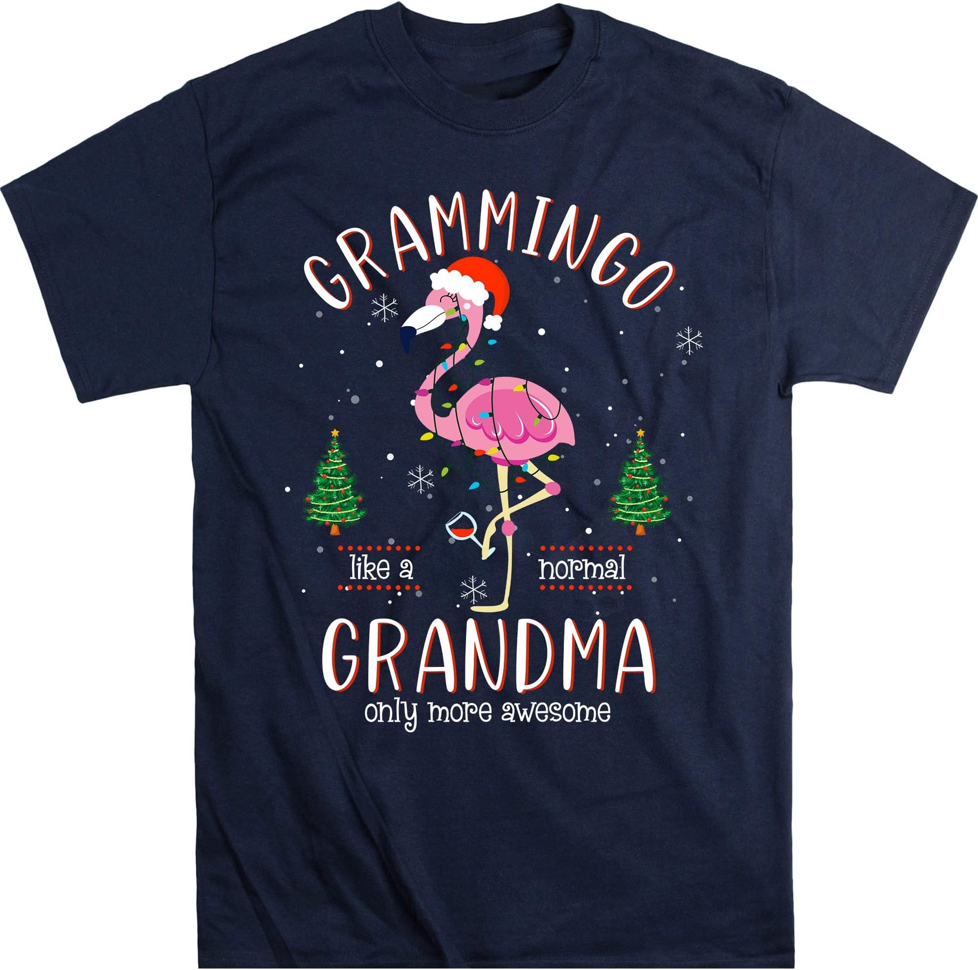 Christmas Grammingo Like a Normal Grandma Only More Awesome Mom T-Shirt – Navy/4X-Large