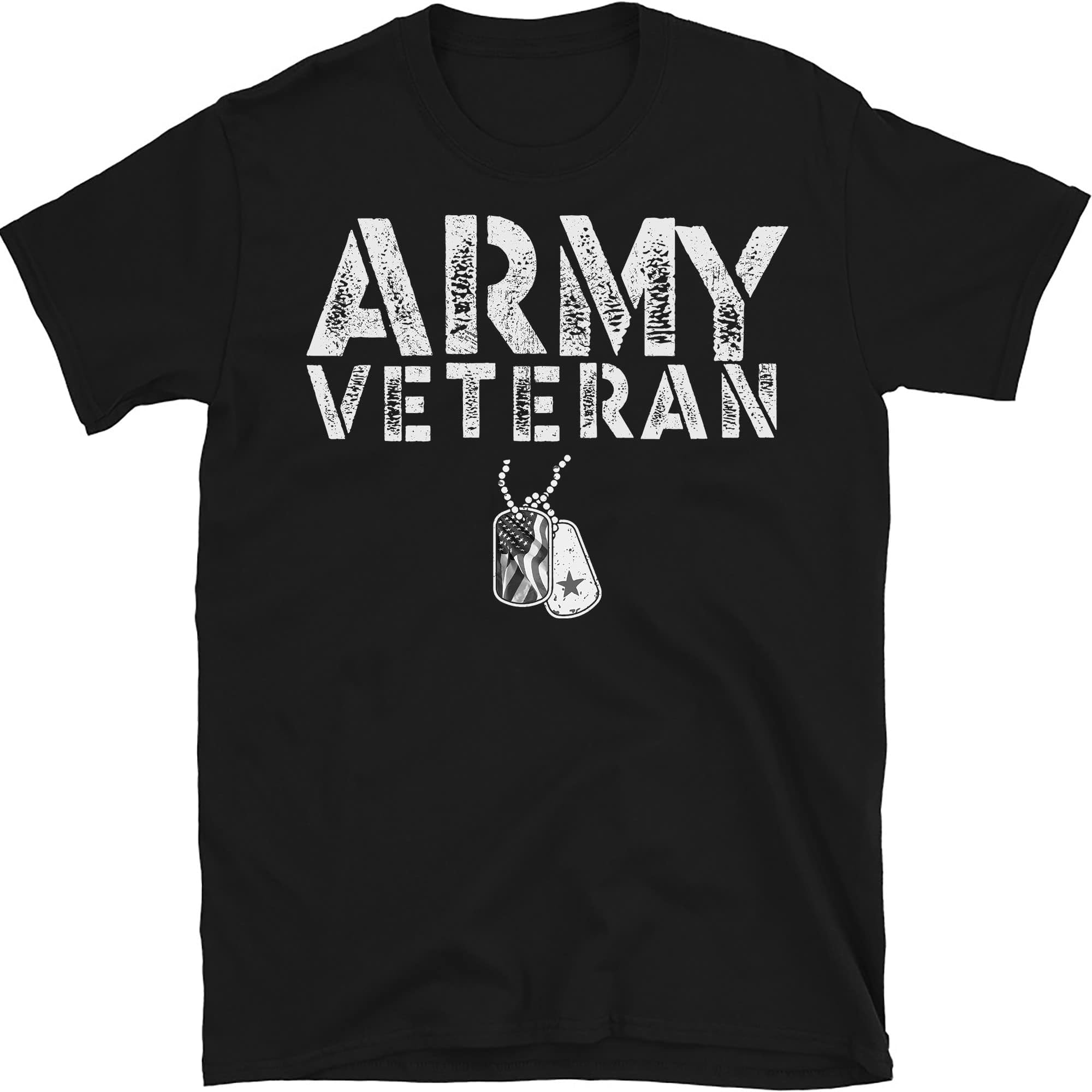 Veteran Father's Day Shirts T-Shirt, Gift for Veteran Dad Grandfather, Funny Veteran Tee, Veteran Month Shirt Proud Us Army – Black/Medium