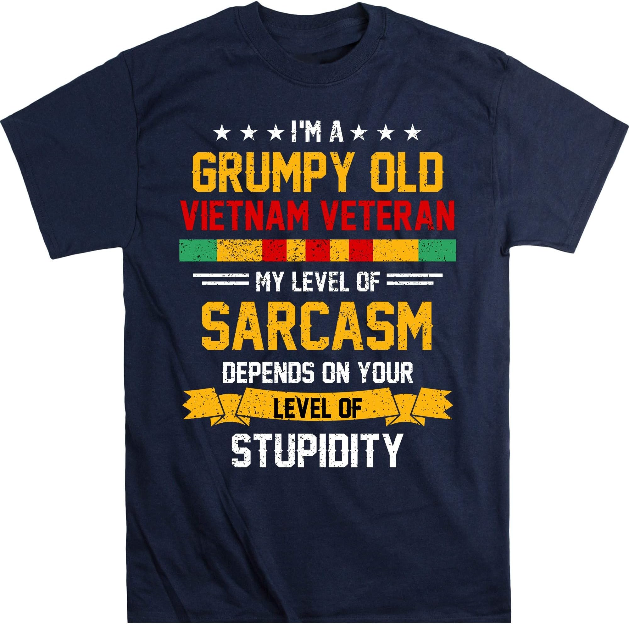 I'm a Grumpy Old Vietnam Veteran T Shirt, Veteran Day T-Shirt – Navy/Medium