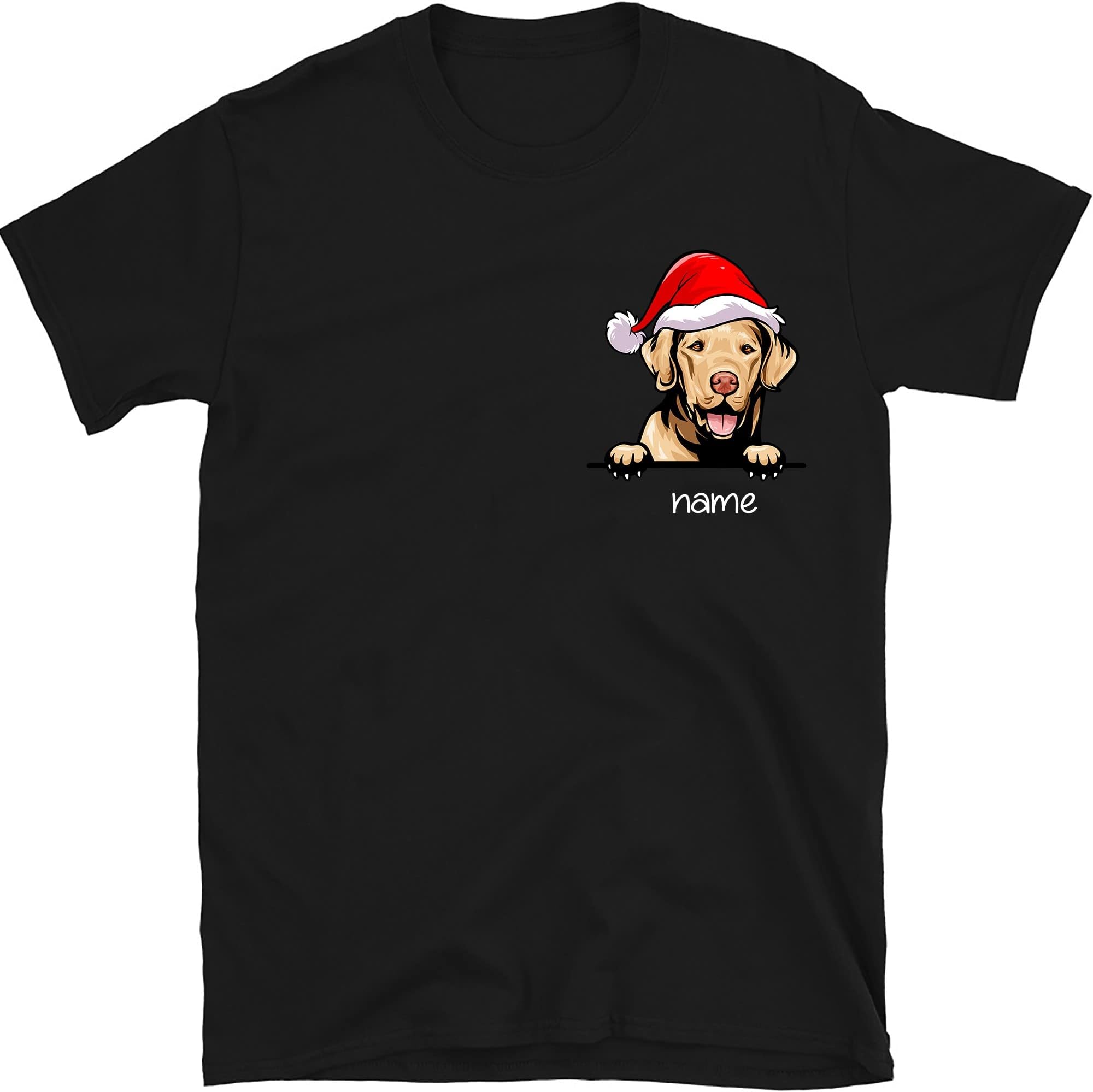 Dog Pocket Christmas Personalized Shirt, Dog Lovers Shirt, Merry Christmas Dog Girl Shirt, Funny Dog Lover Christmas Shirts Multicolored