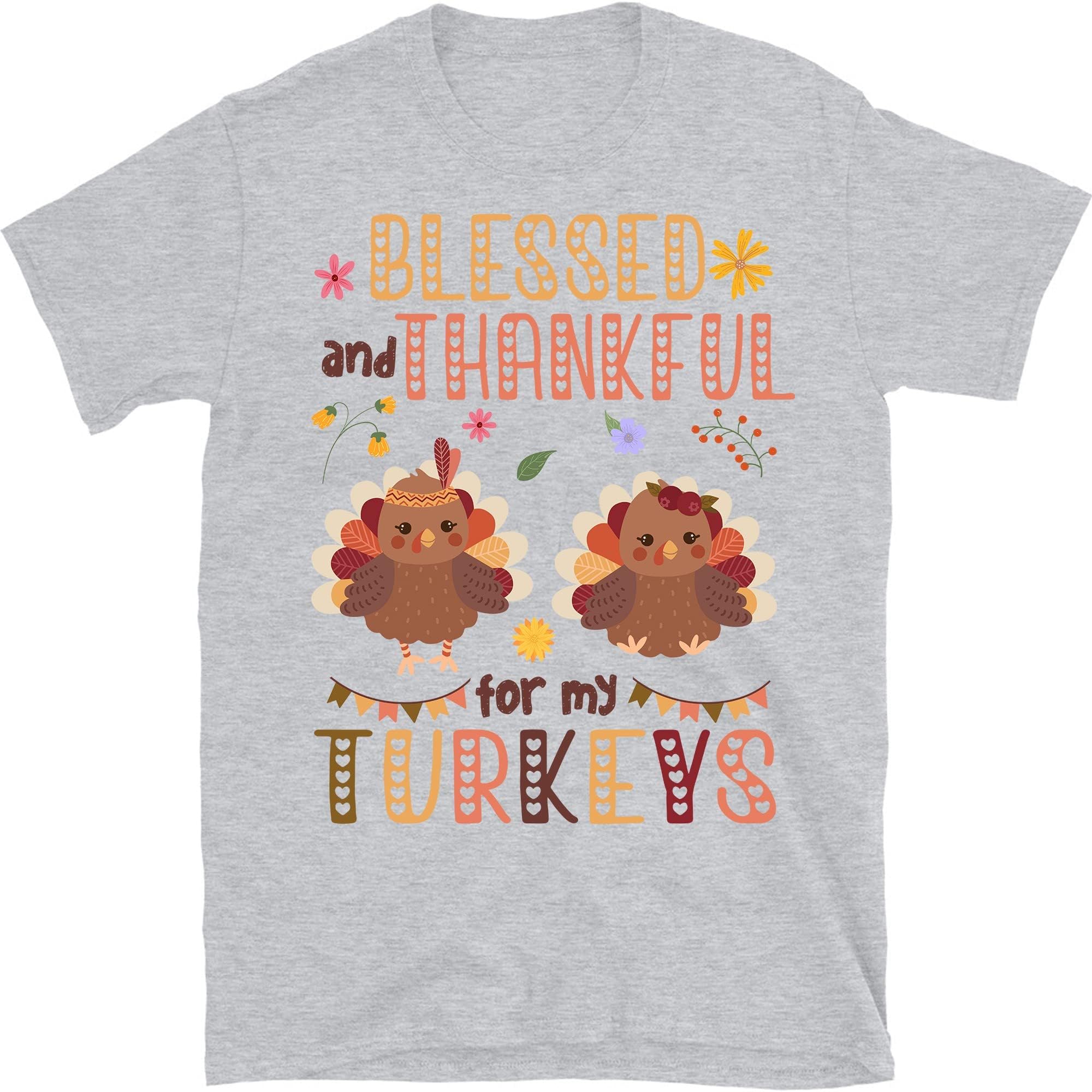 Blessed and Thankful for Myturkeys Teacher Thanksgiving Shirt, Autumn Shirt for Teacher, Teacher Thanksgiving T-Shirt – Sport Grey/Small