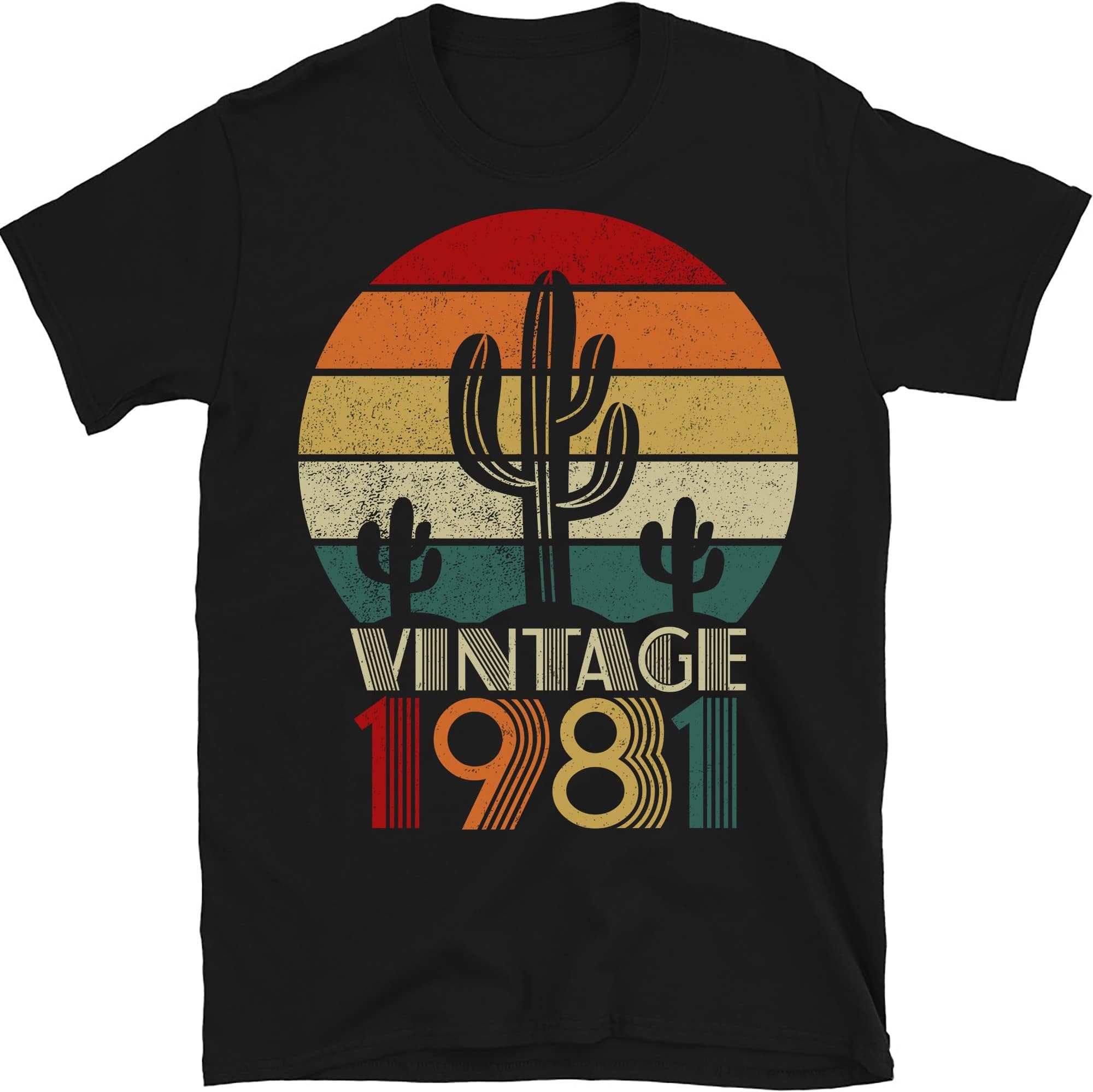 40 Year Old Gifts Vintage 1981 40th Birthday T-Shirt, 40 Years of Being Awesome Tees Graphic Short Sleeve Casual Party Tops for Men Women, Vintage Birthday Gift for Mom Dad Grandpa Grandma