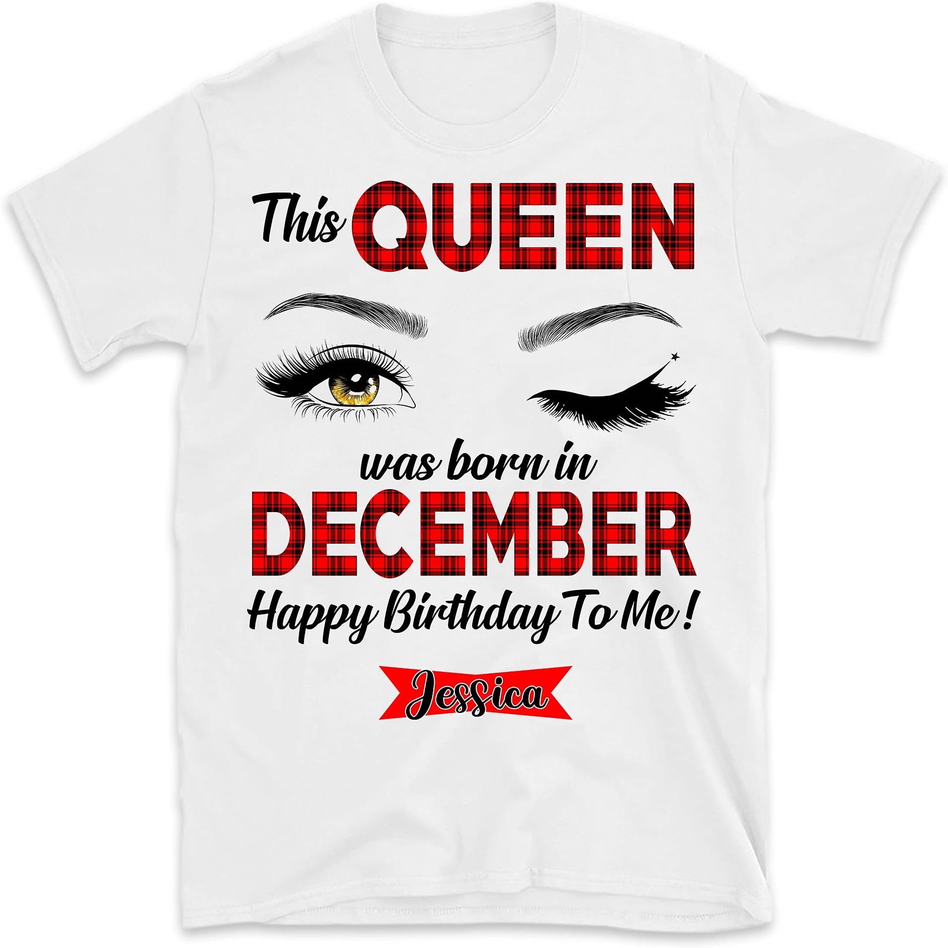 This Queen was Born in December Birthday Shirts for Women T-Shirt, Birthday Gift, December Birthday Shirt, December Queen, December Girl Multicolored