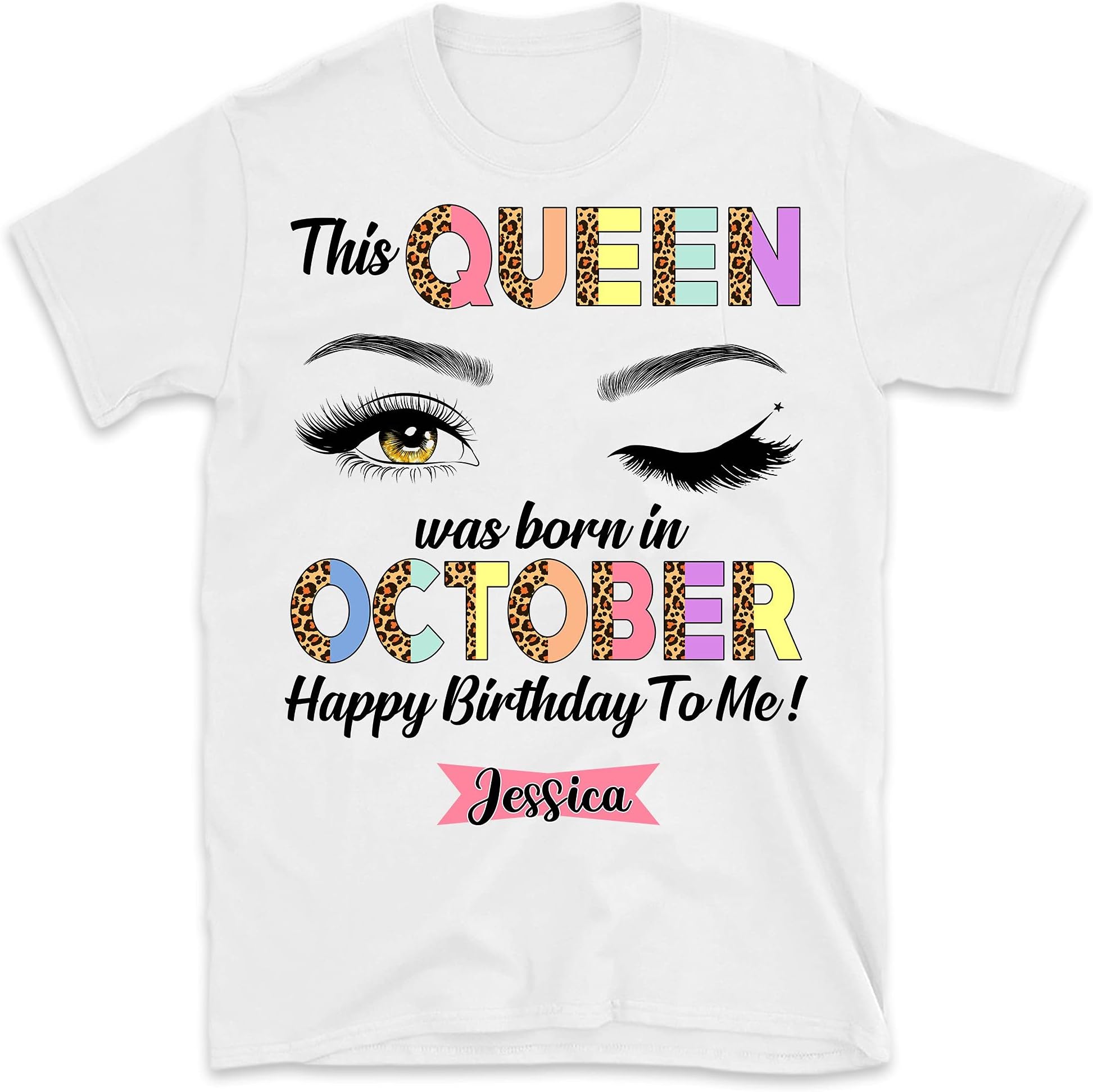 This Queen was Born in October Birthday Shirts for Women T-Shirt, Gift, Shirt, Queen, Girl, Multicolored, Small