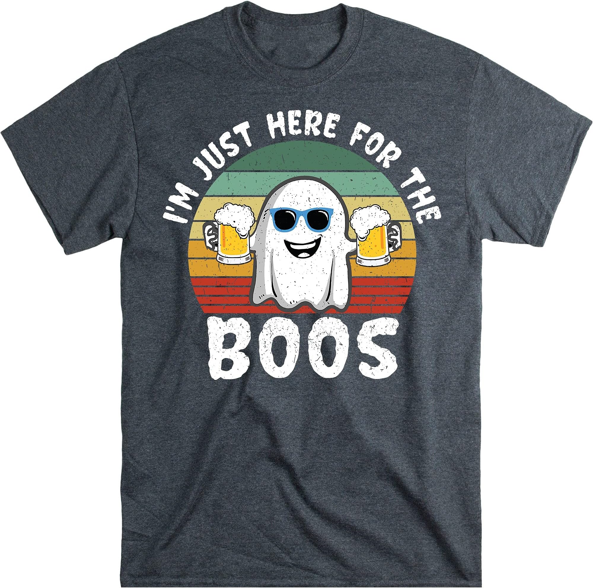 I'm Just Here for The Boos Shirt, Hilarious Halloween T Shirt, Funny Halloween Costume, Vintage Boo Shirt – Dark Heather/3X-Large
