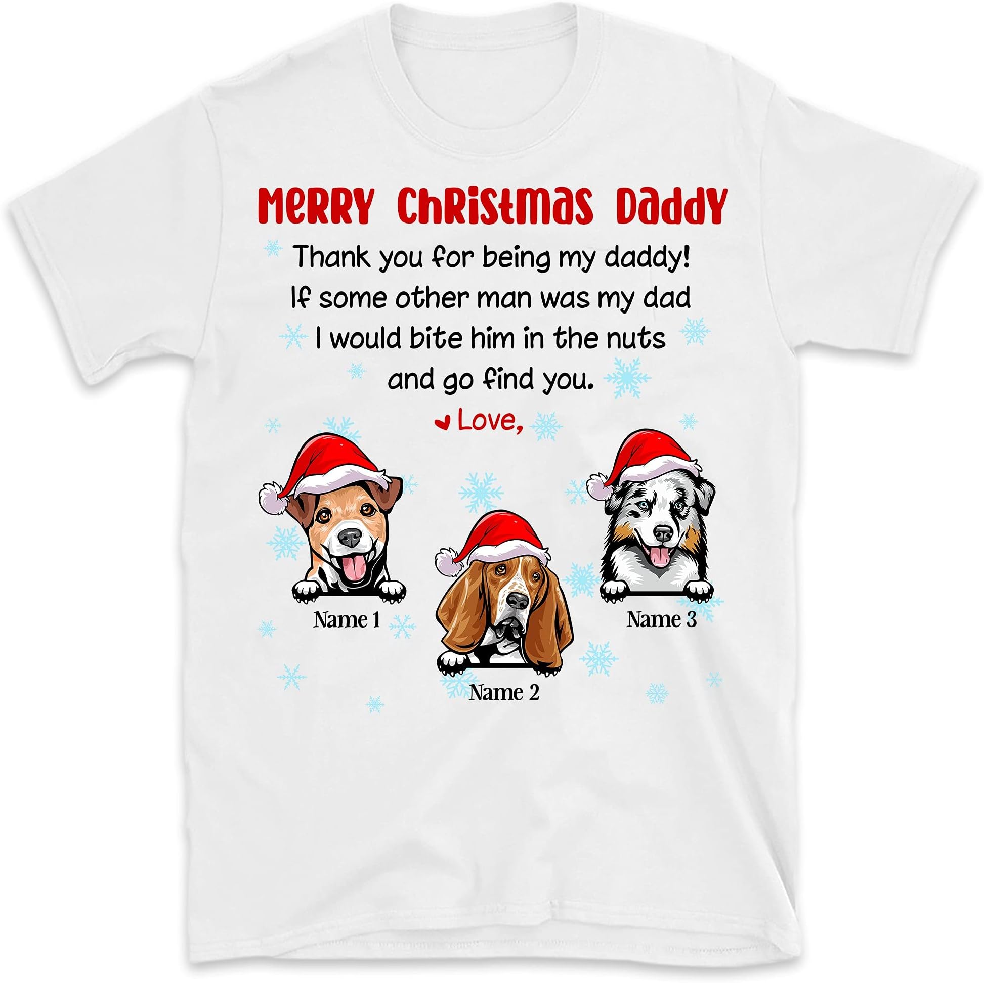 Personalized Christmas Dog Dad T Shirt Merry Christmas, Dog Lovers Shirt, Merry Christmas Dog Girl Shirt, Funny Dog Lover Christmas Shirts