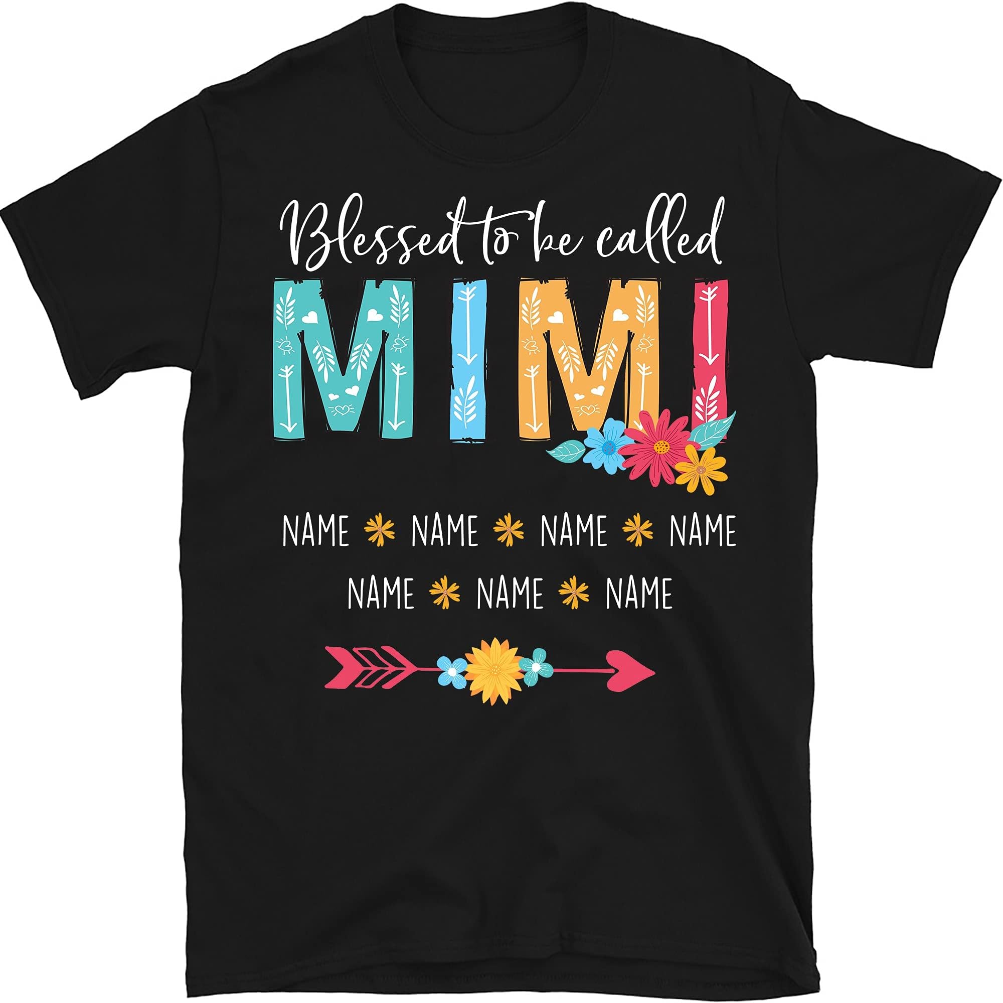 Custom Fall Grandma Shirt Blessed to Be Called Mimi T-Shirt, Personalized, Nana Shirt with Grandkid's Names, Thanksgiving Mimi Tees Tops
