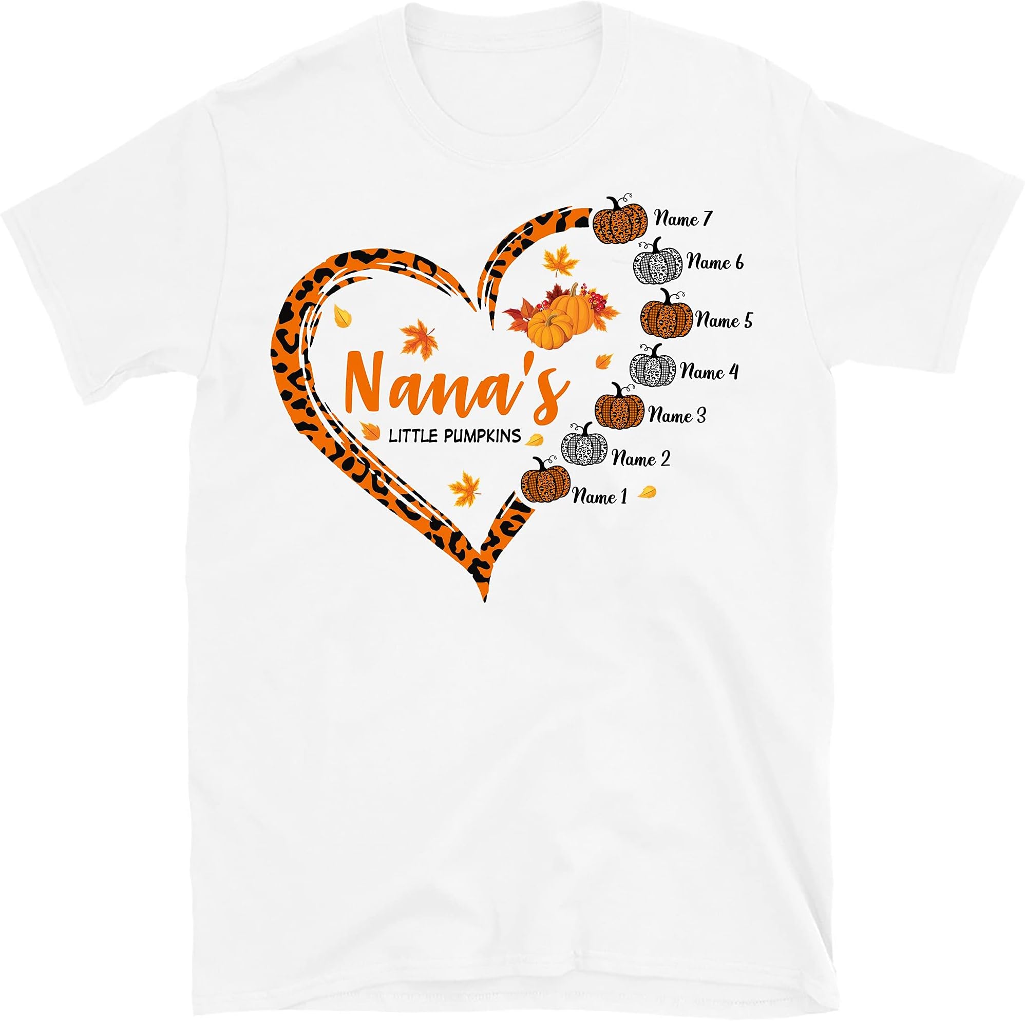 Personalized Nana's Little Pumpkins, Thanksgiving for Mom Grandparents Day, Grandma with Kidnames Shirt