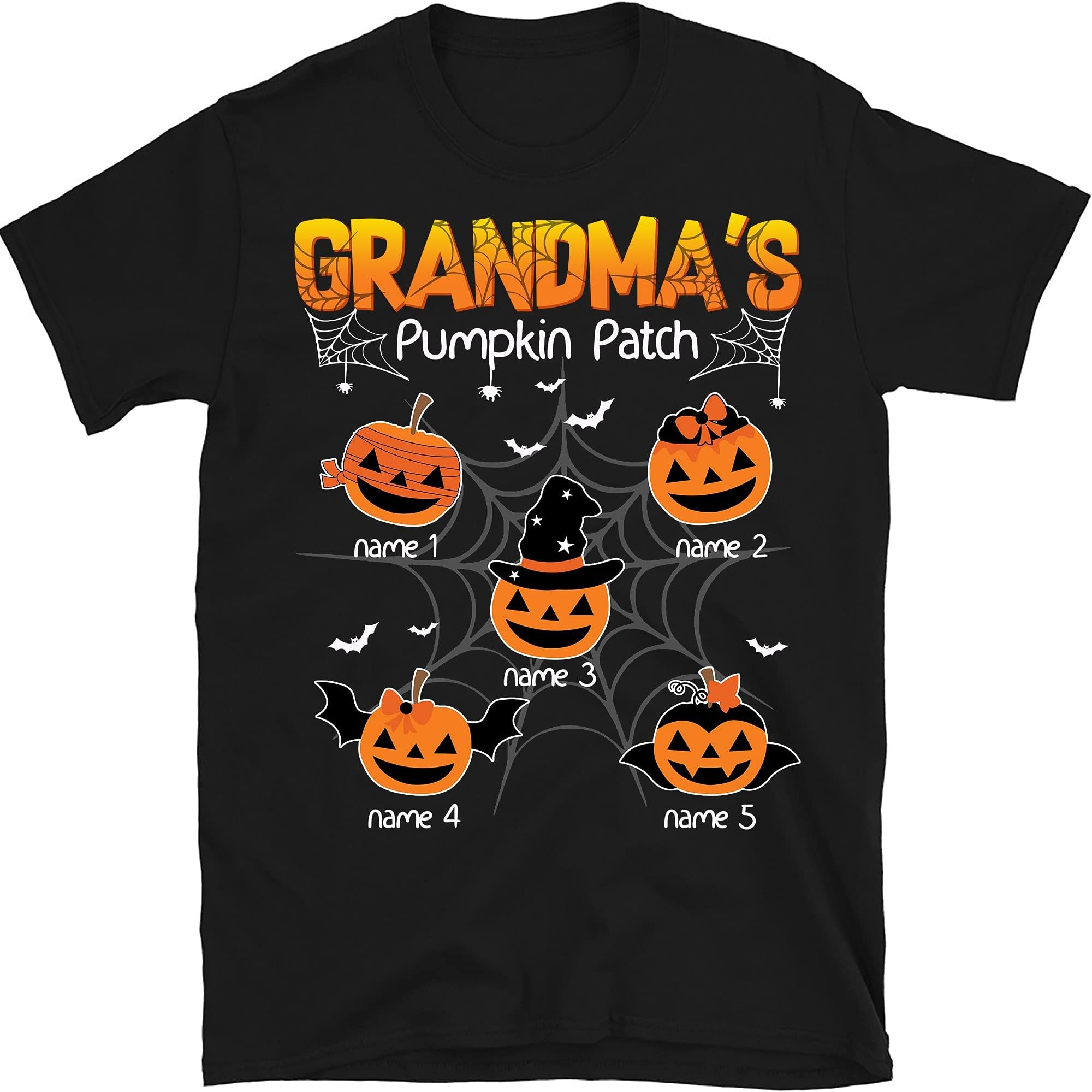 Personalized Grandma's Pumpkin Patch Cute Funny Thanksgiving T-Shirts