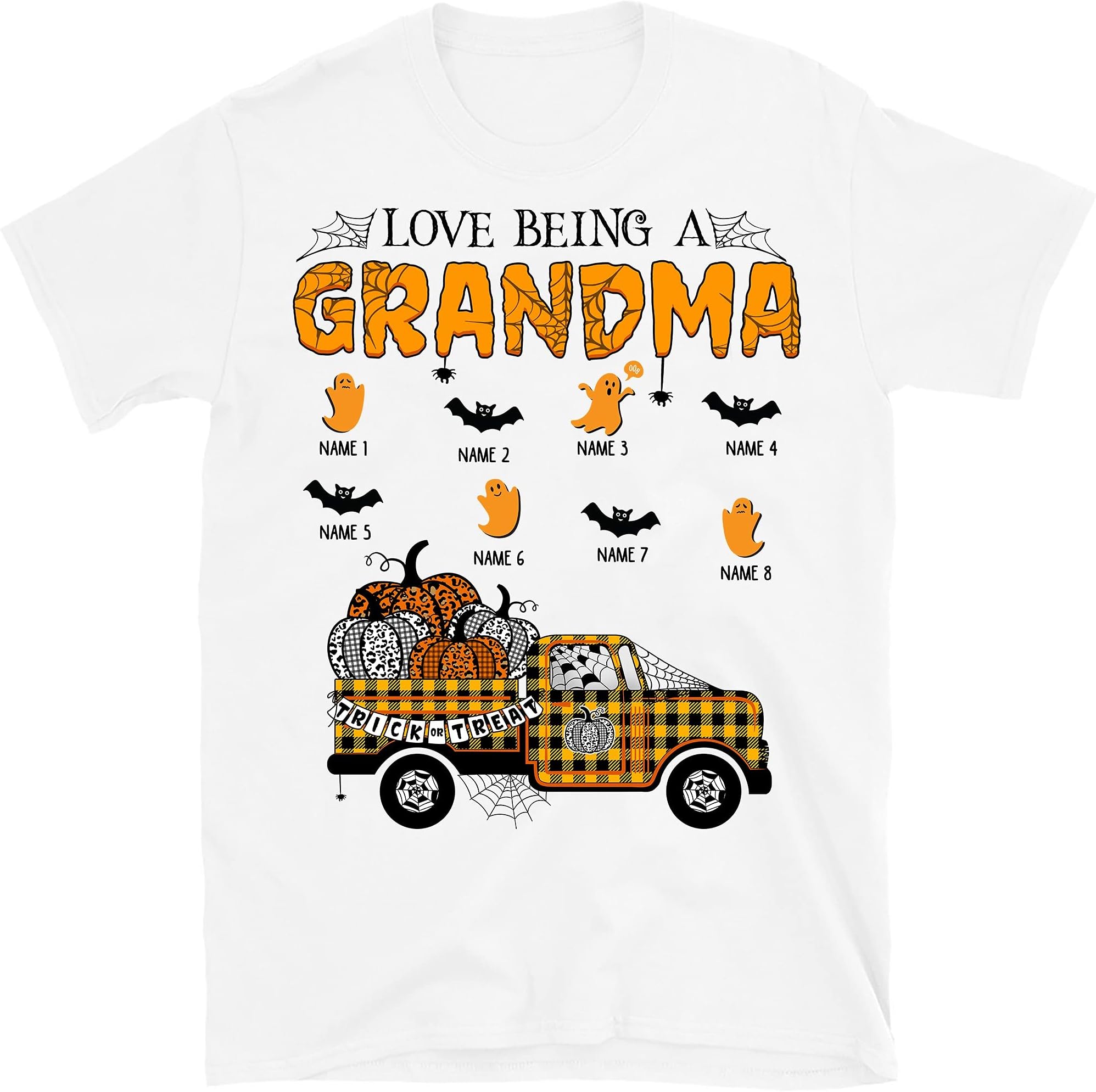 Personalized Grandma Shirt with Grandkids Names Halloween Shirt, Nana Halloween Costume, Multicolored