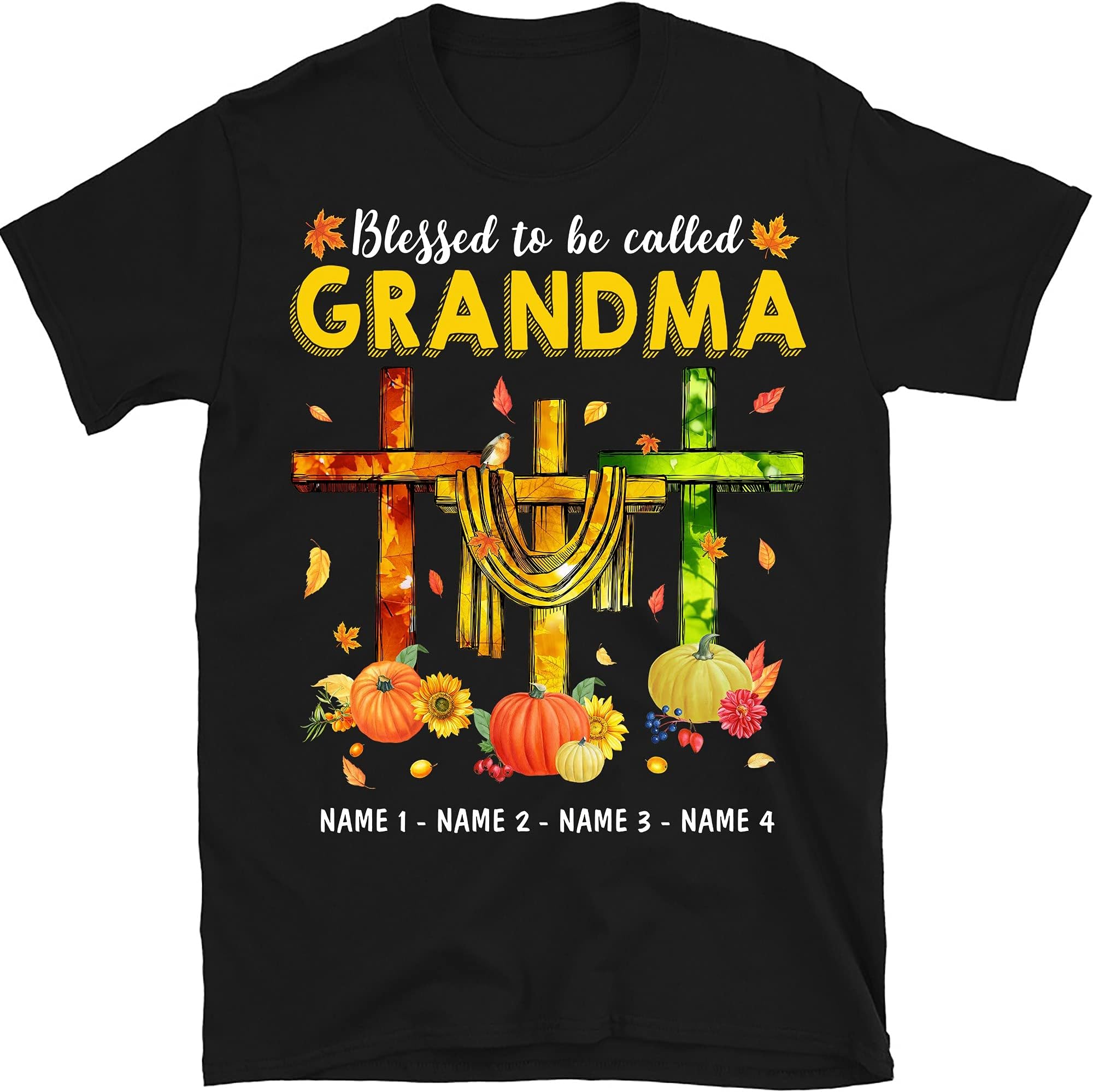 Personalized Blessed to Be Called Grandma Shirt, Mom Grandma Blessed Fall Halloween Shirts, Gift for Gigi, Mom, Nana