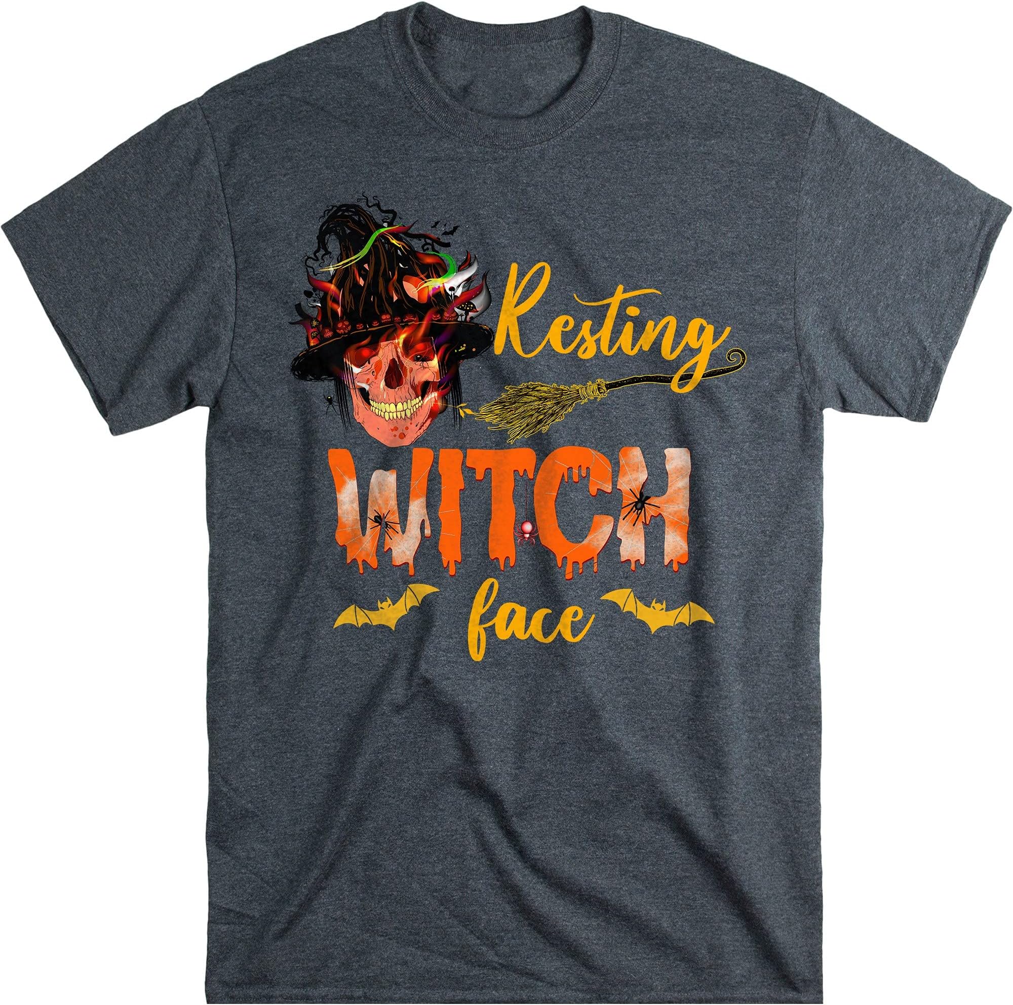 Resting Witch Face Shirt Halloween- Funny Witch Halloween Costume Gift Shirt – Dark Heather/X-Large