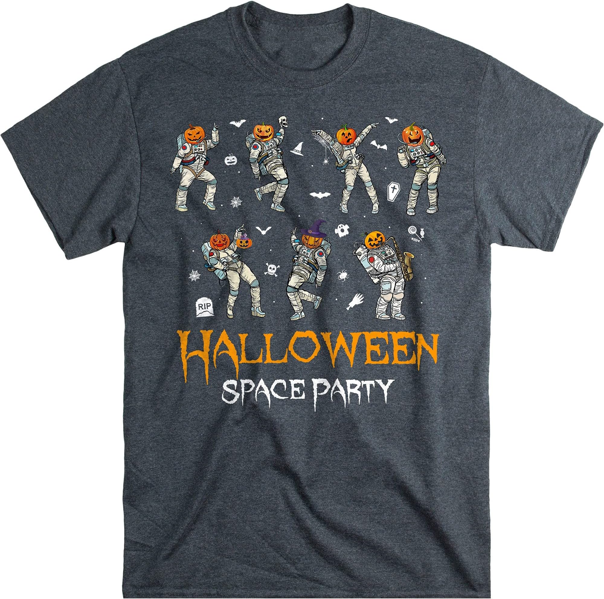 Halloween Space Party Shirt, Funny Astronaut Halloween Party Night Tees, Gift for Halloween – Dark Heather/3X-Large