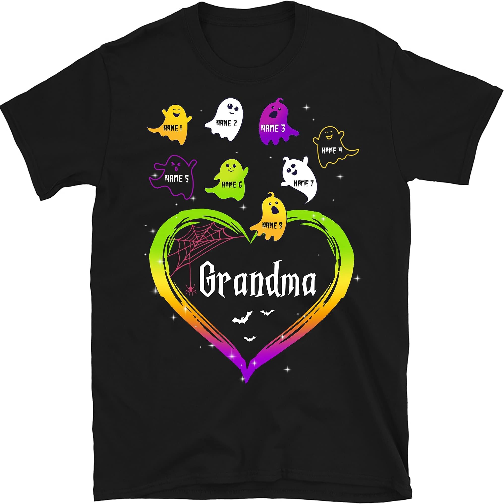 Personalized Funny Grandma's Little Boo Crew Halloween Shirt, Custom Nana Mom T Shirt Multicolored
