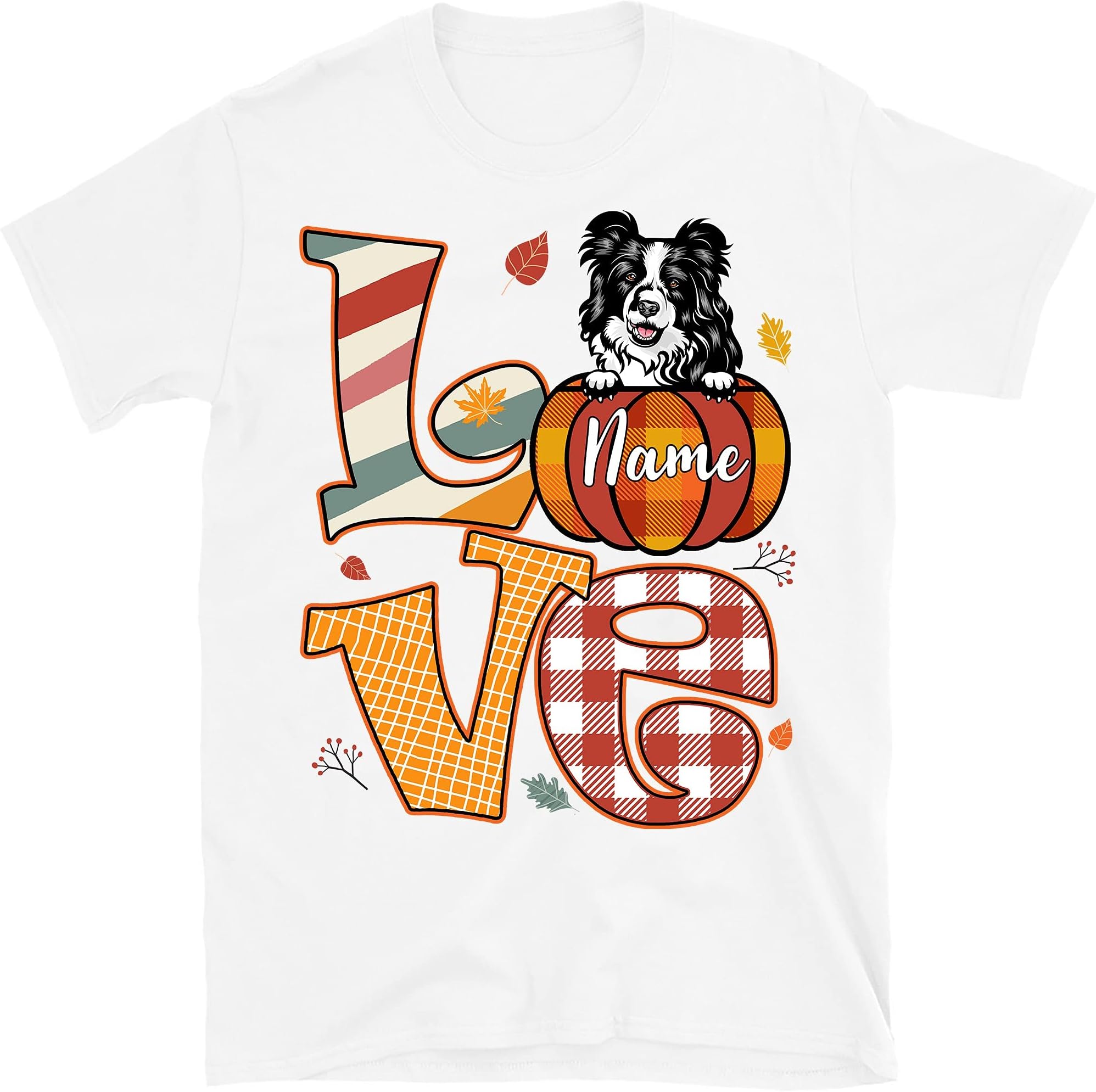 Personalized Dog Love Fall Halloween Shirts, Dog Lover Pumpkin T-Shirt, Gift for Dog's Mom