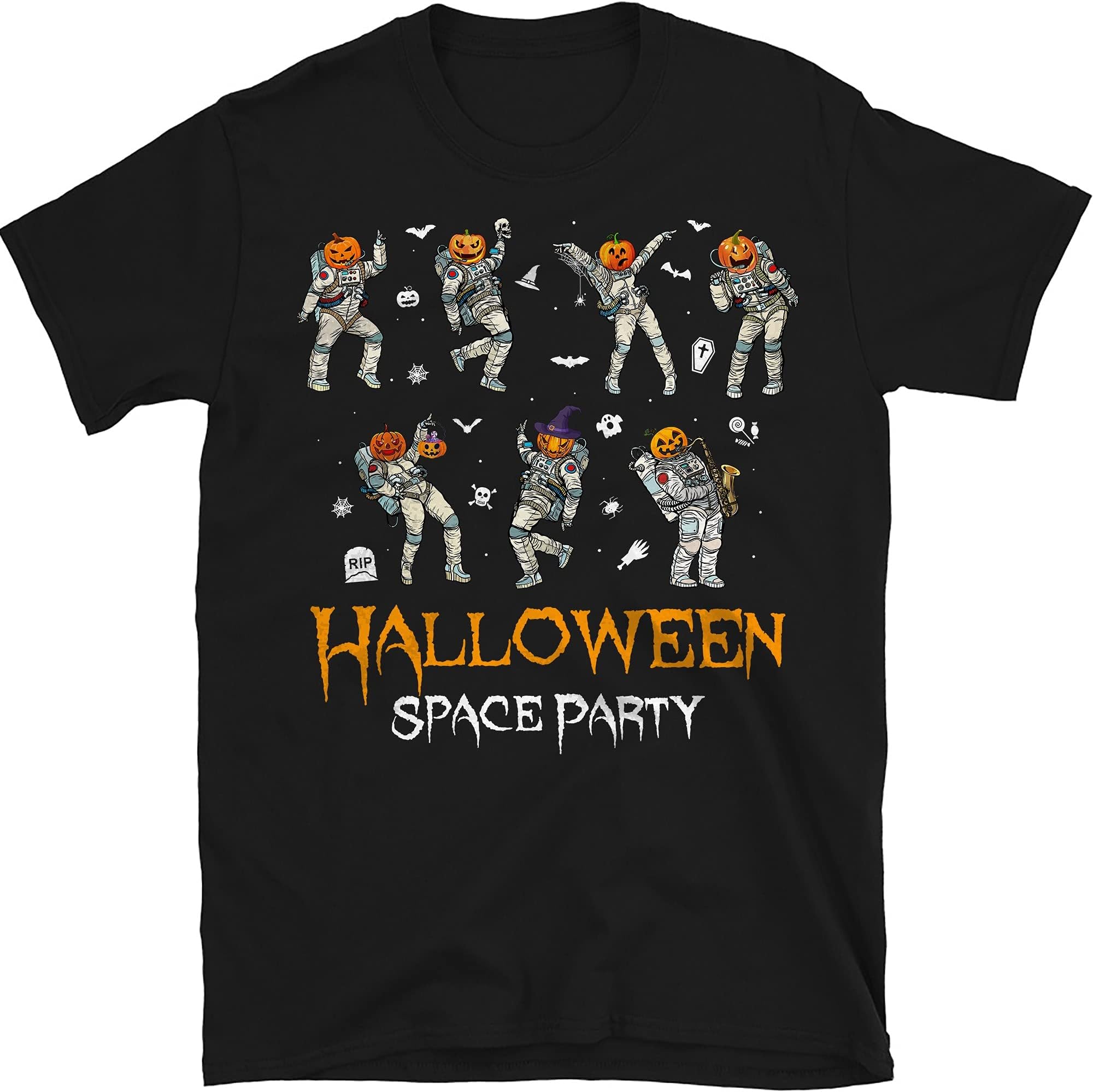 Halloween Space Party Shirt, Funny Astronaut Halloween Party Night Tees, Gift for Halloween – Black/X-Large