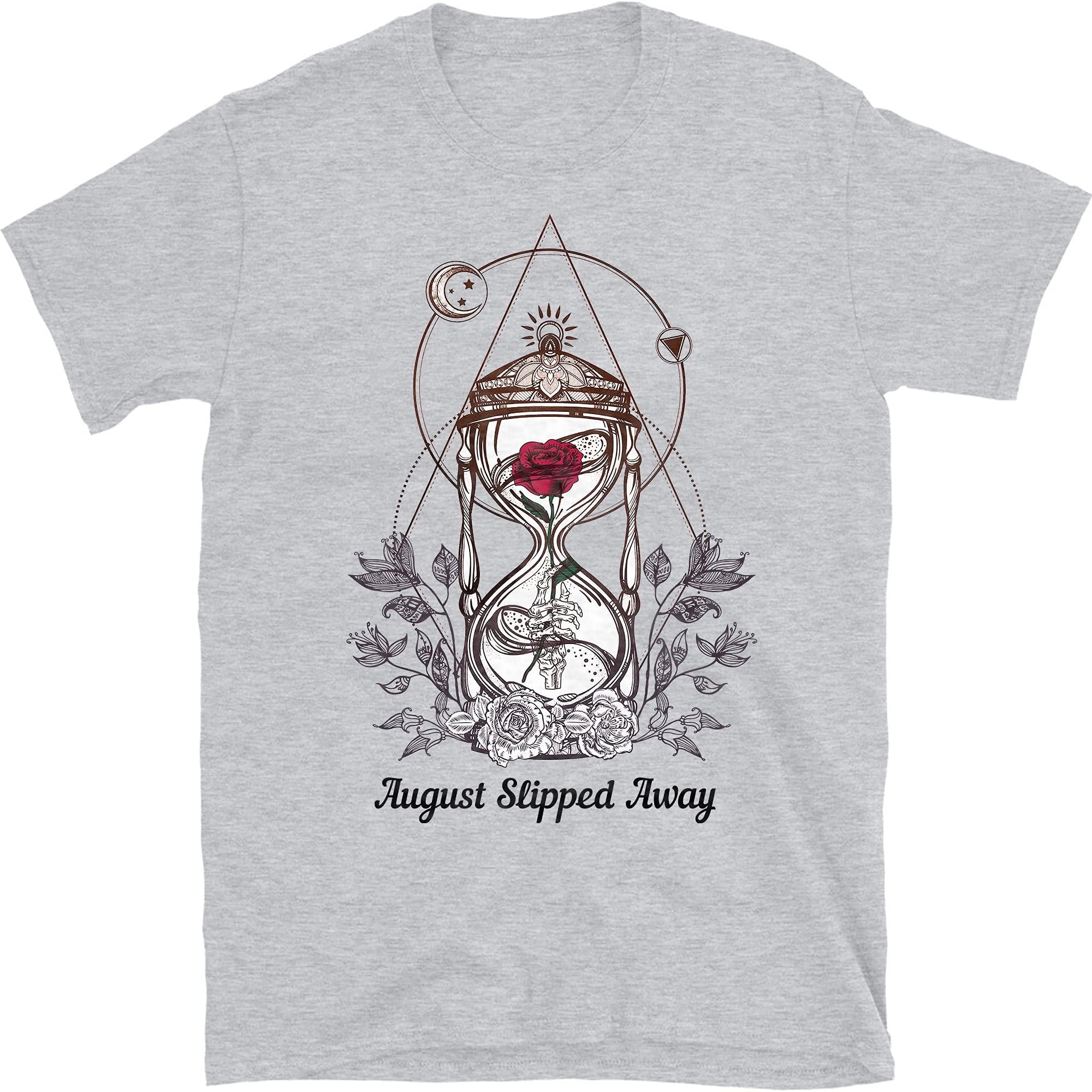 Rose Skeleton Hourglass Aesthetic Cottagecore Shirt, August Slipped Away Shirt, Gothic Cottagecore – Sport Grey/XX-Large