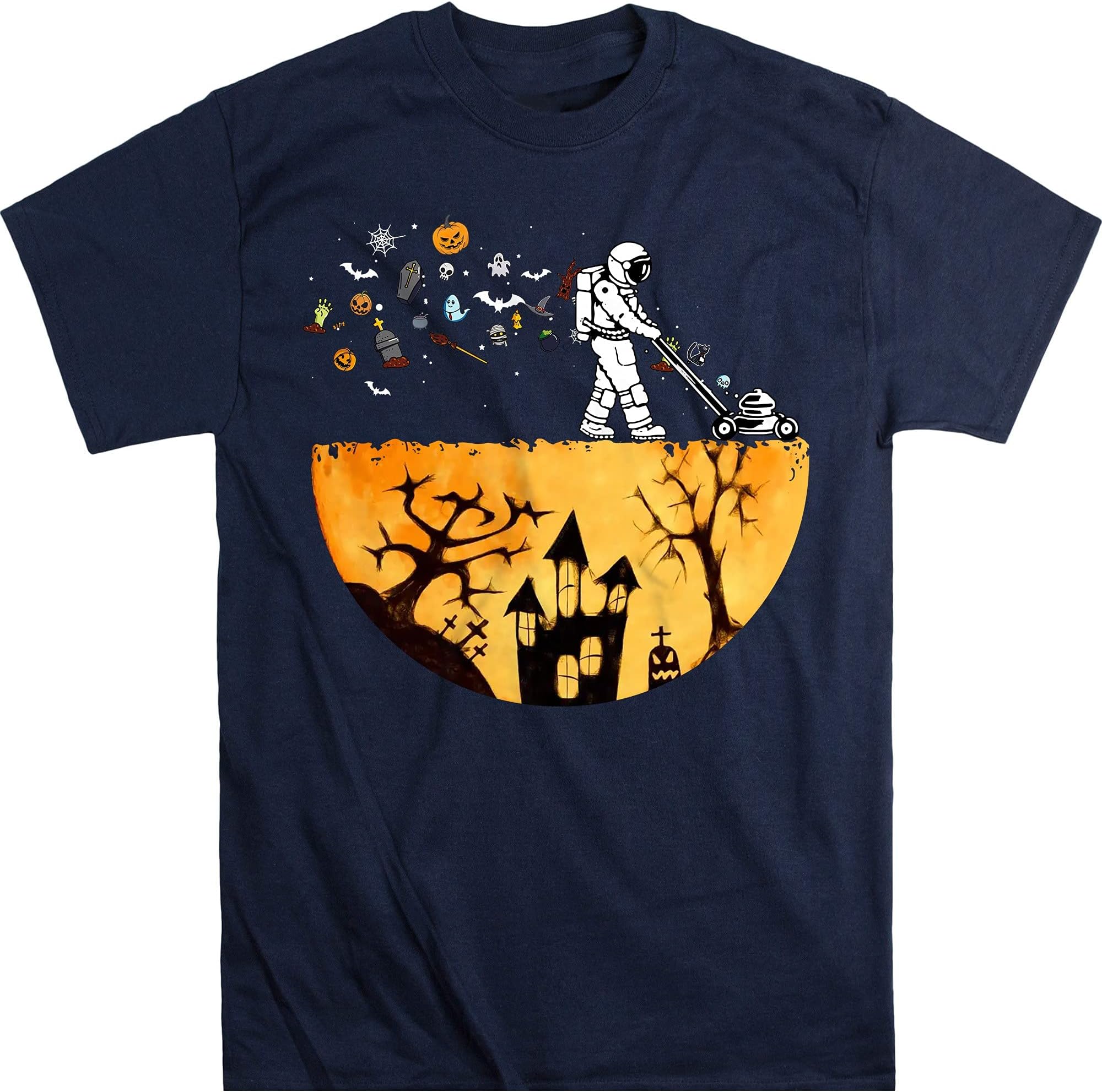 Astronaut Moving Halloween Moon Shirt, Funny Cosmonaut Halloween Tees, Gift for Halloween – Navy/3X-Large