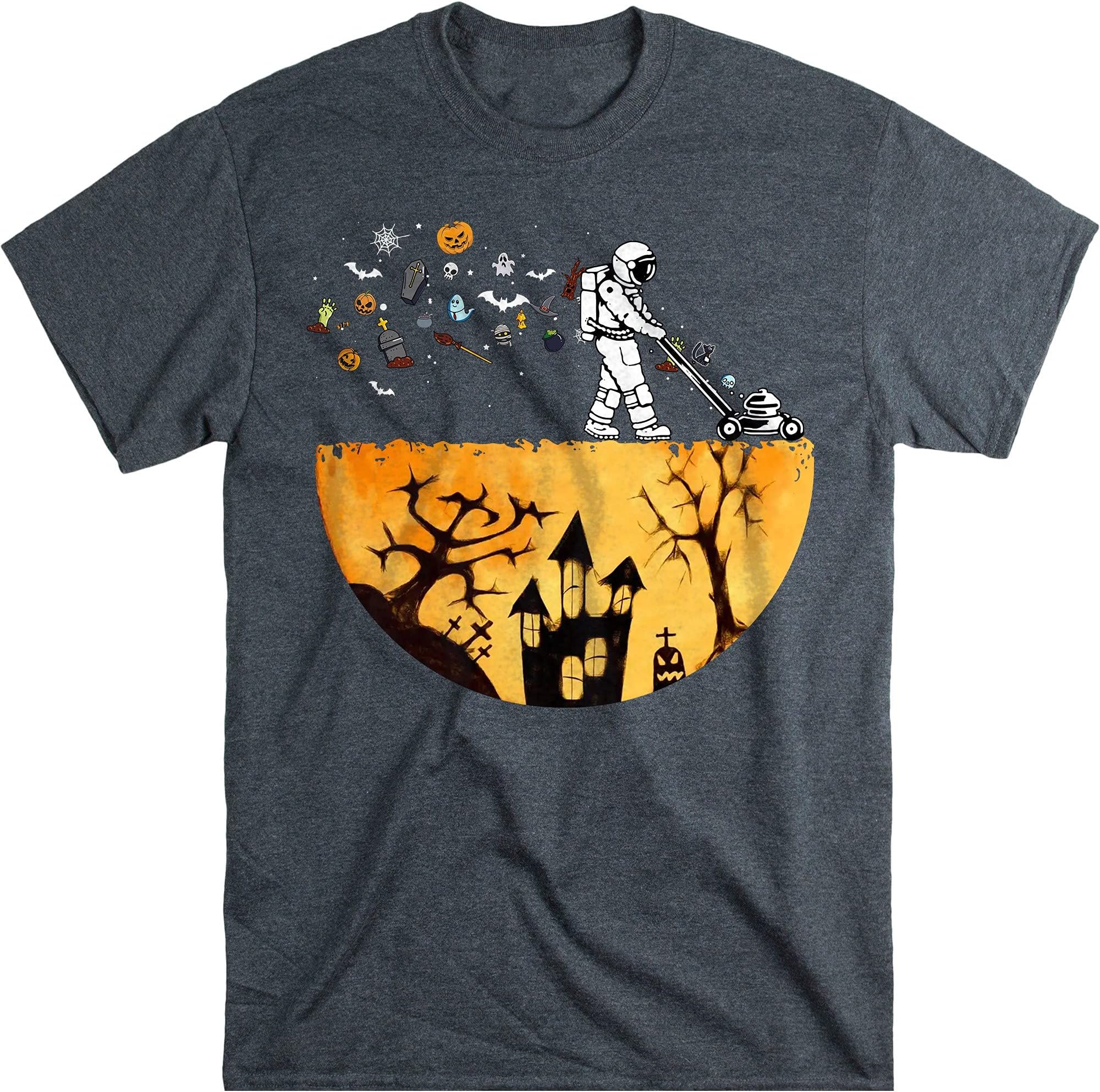 Astronaut Moving Halloween Moon Shirt, Funny Cosmonaut Halloween Tees, Gift for Halloween – Dark Heather/3X-Large
