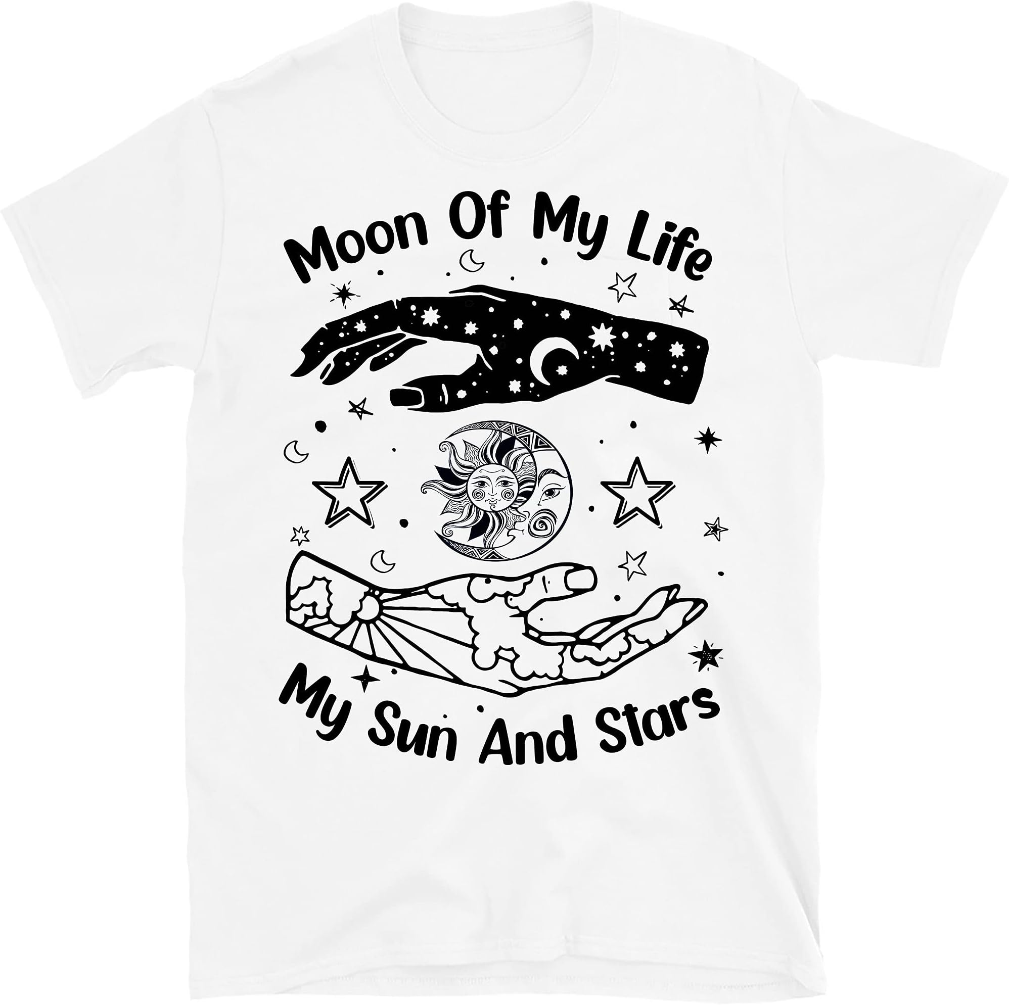 Moon of My Life My Sun and Stars Shirt, Mystical Sun and Moon Astrology Tees, Dreamy Boho Shirt – White/Medium