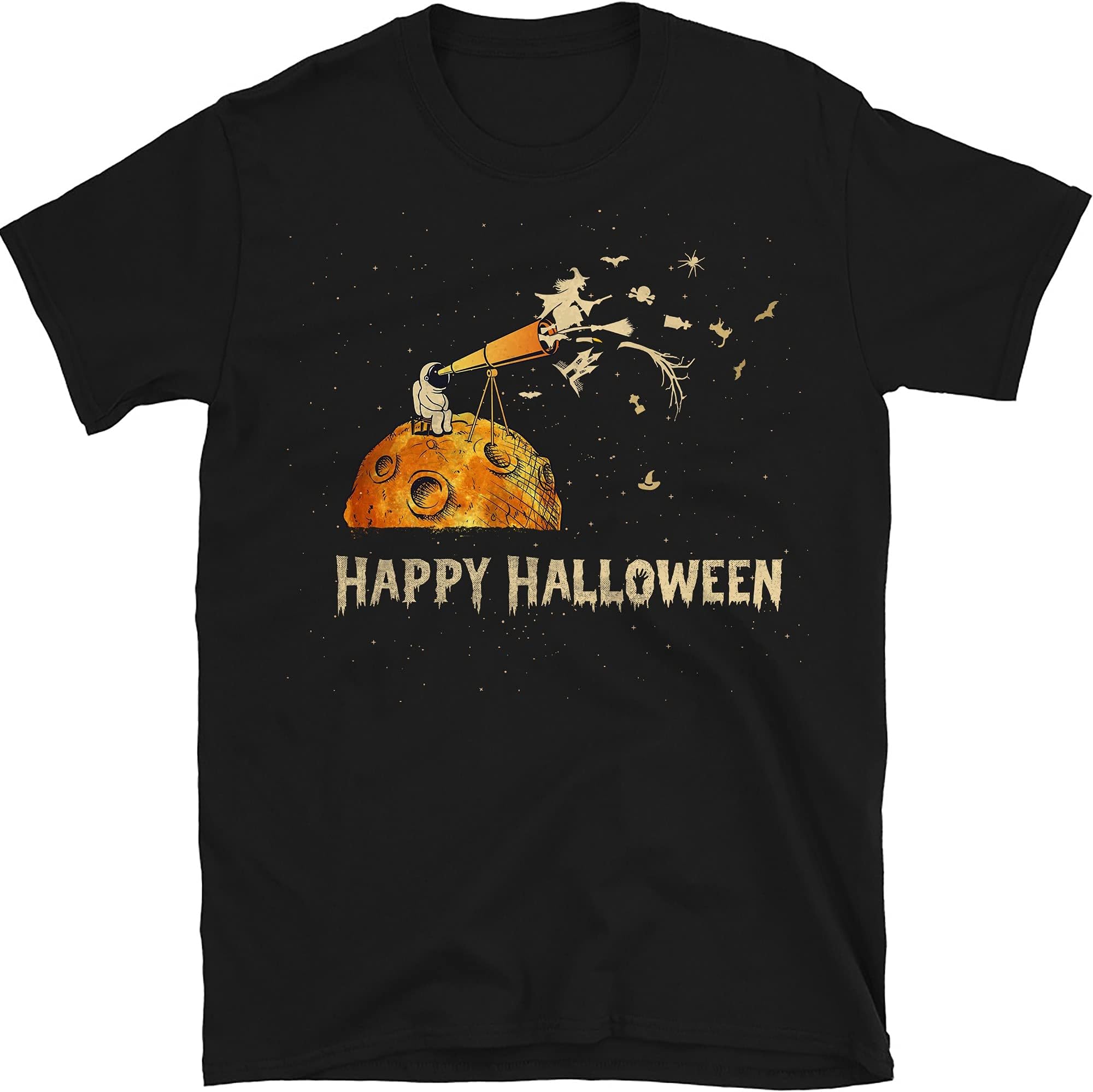 Funny Halloween Astronaut Telescope Shirt, Shirt for Halloween, Black/XX-Large