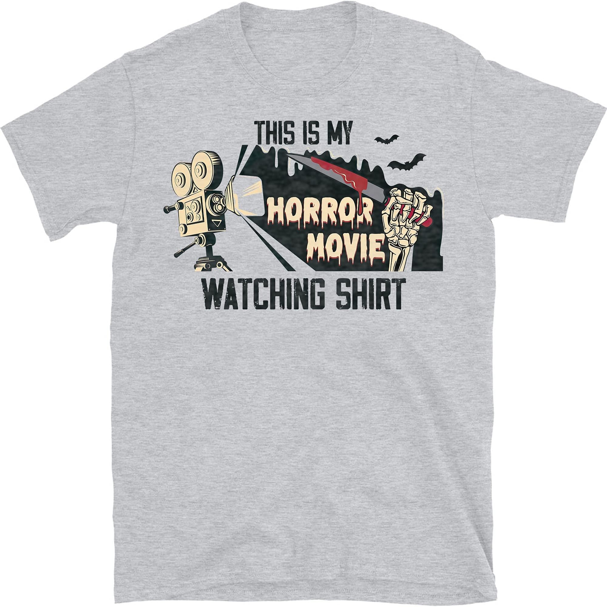 This is My Horror Movie Watching Shirt, Shirt for Halloween, Funny Halloween Night Party – Sport Grey/Large