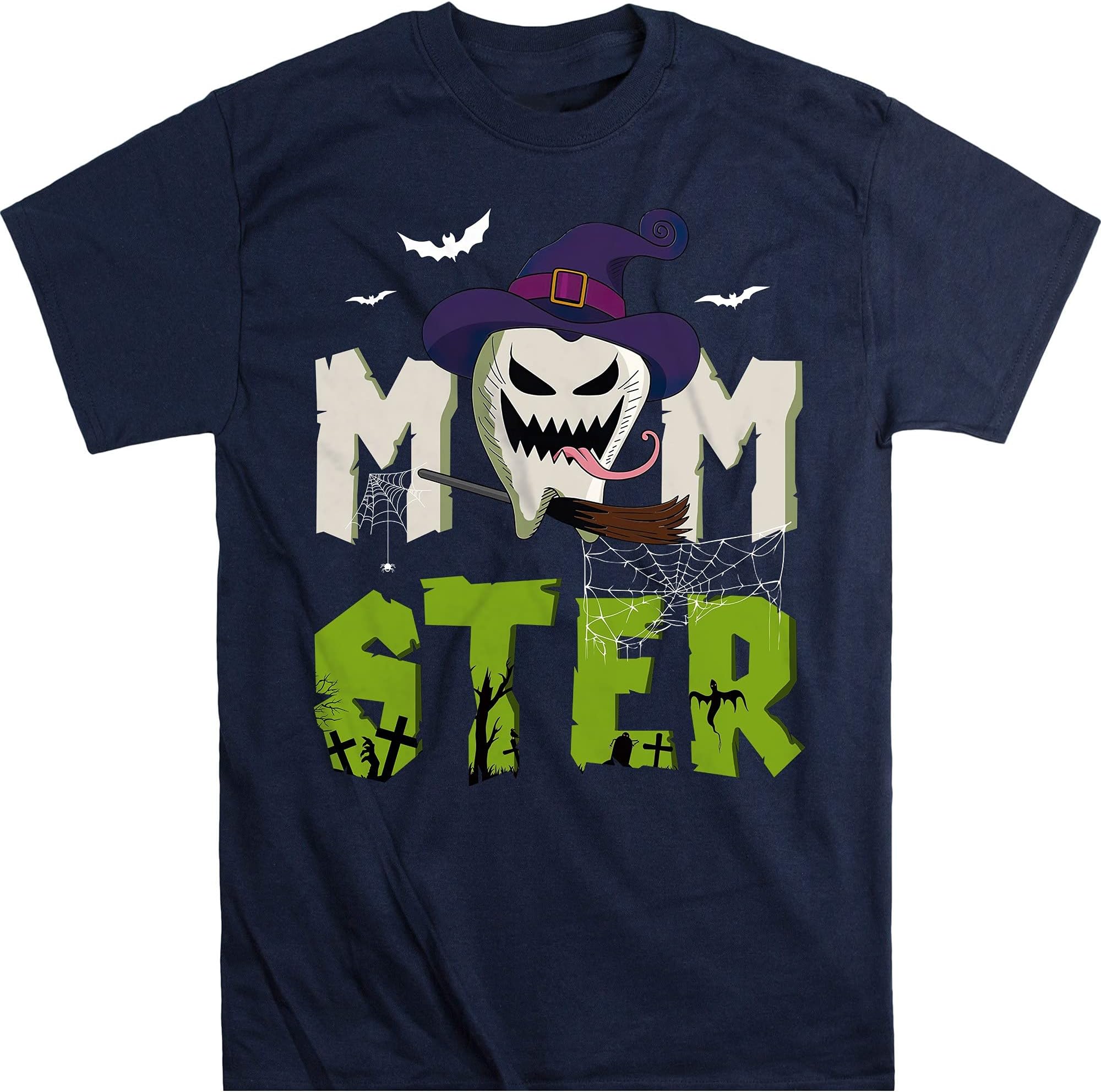 Funny Dentist Momster Shirt, Funny Momster Shirt for Halloween, Best Gift for Mom – Navy/Medium