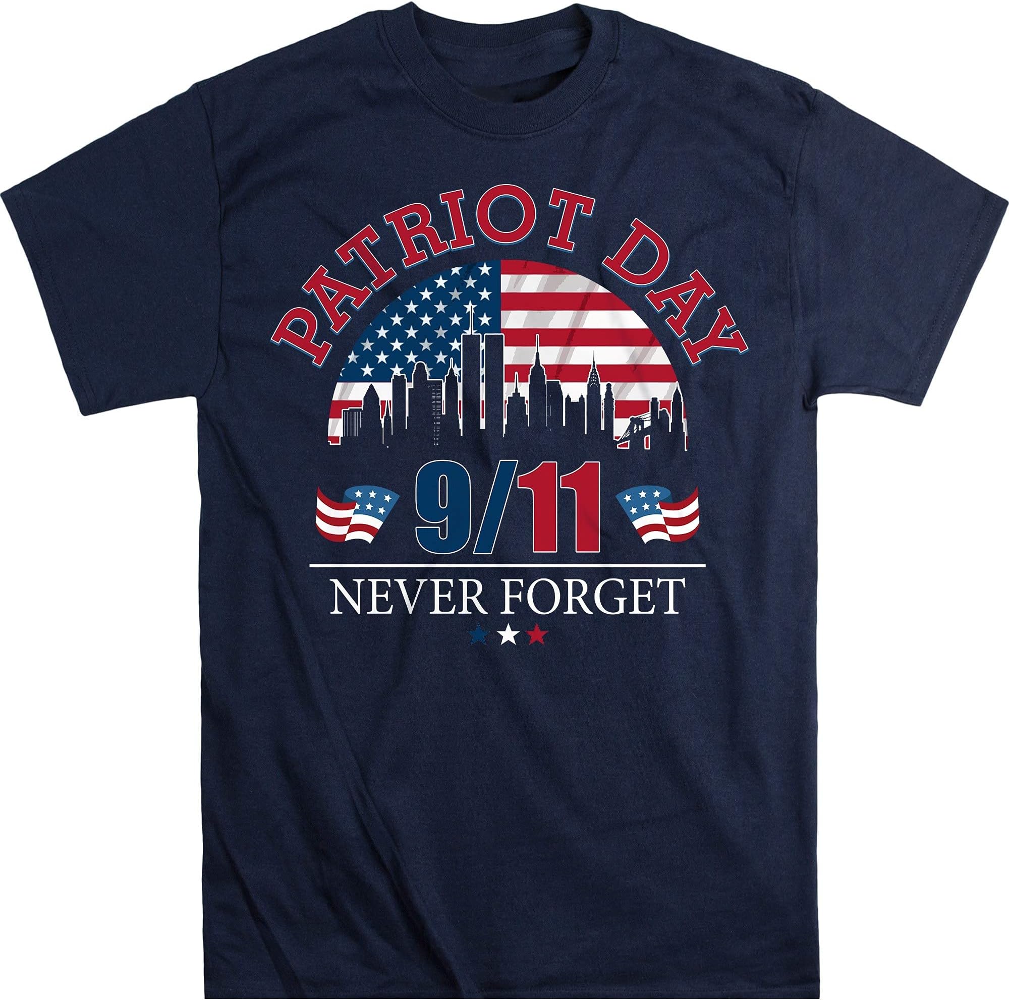 Patriot Day Never Forget, Memorial September 11th Shirt, 20th Anniversary Patriot Day – Navy/Medium