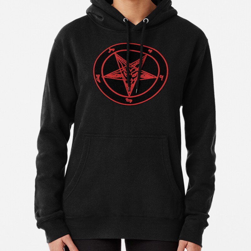 Red Baphomet Pullover Hoodie