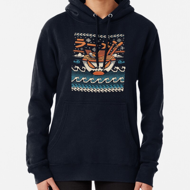 The Great Ramen off kanagawa Christmas Pullover Hoodie