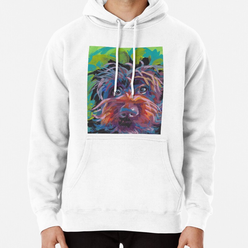 WireHaired Pointing Griffon Bright colorful pop dog art Pullover Hoodie