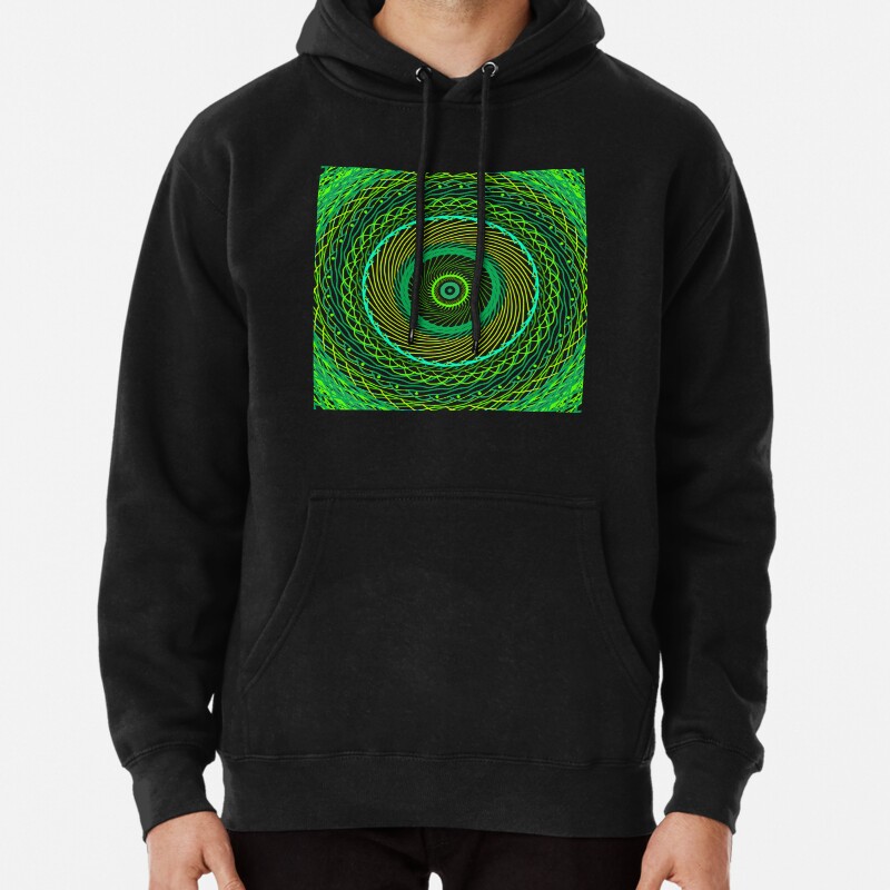 Green woven pattern Pullover Hoodie