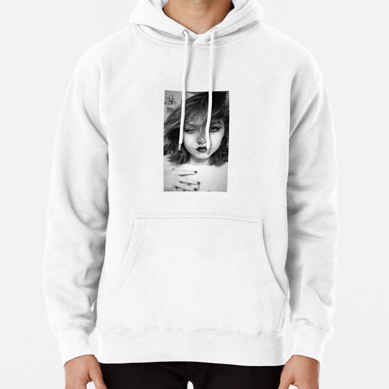 Artistic Portrait B and W Pullover Hoodie