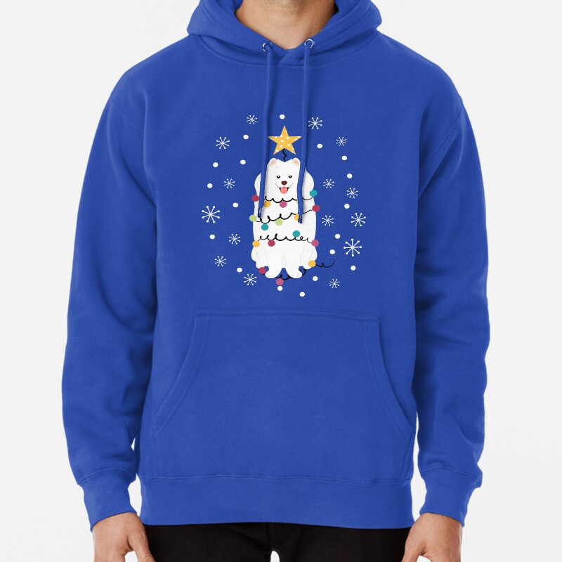 Samoyed Christmas Tree Pullover Hoodie