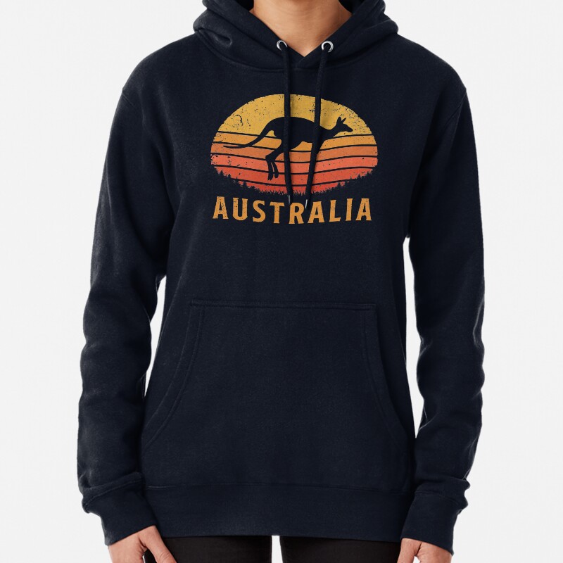 Australia Retro Kangaroo Pullover Hoodie