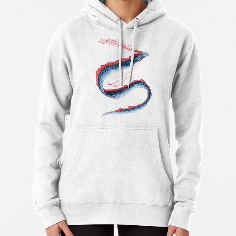 Watercolor Oarfish Pullover Hoodie