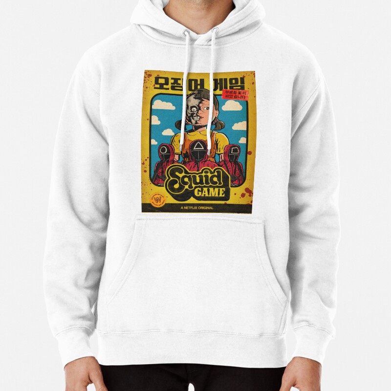 Vintage Squid Game art Pullover Hoodie