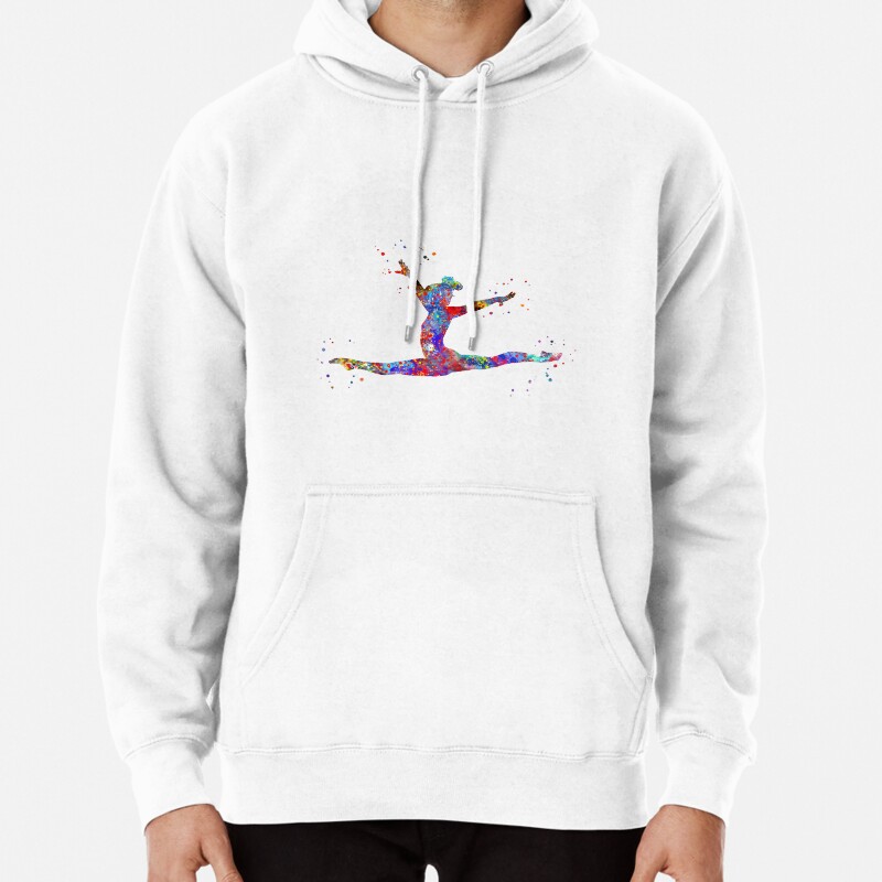 Gymnastics girl, watercolor gymnastics Pullover Hoodie